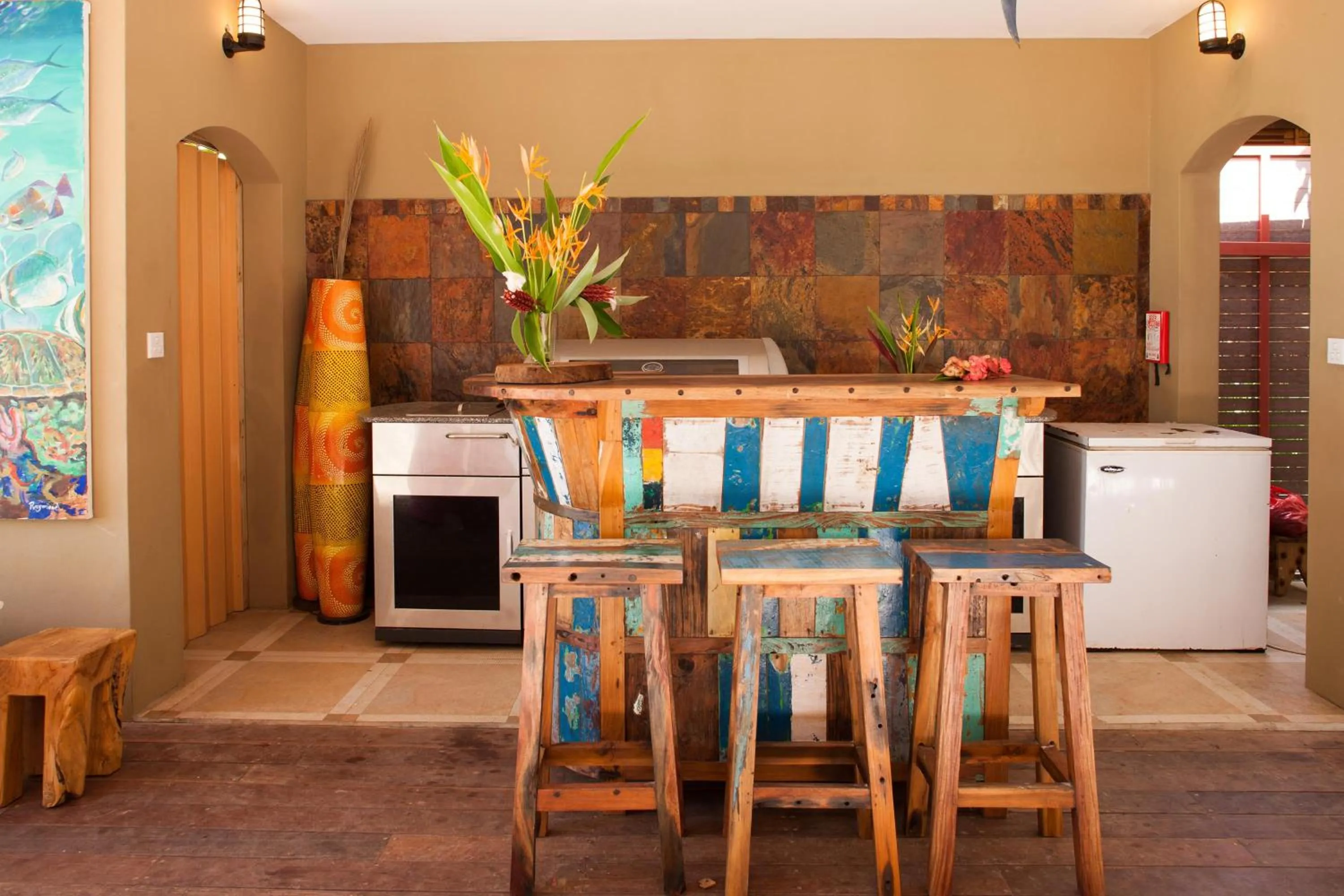 BBQ facilities in Villas des Alizes beachfront suites and garden villas