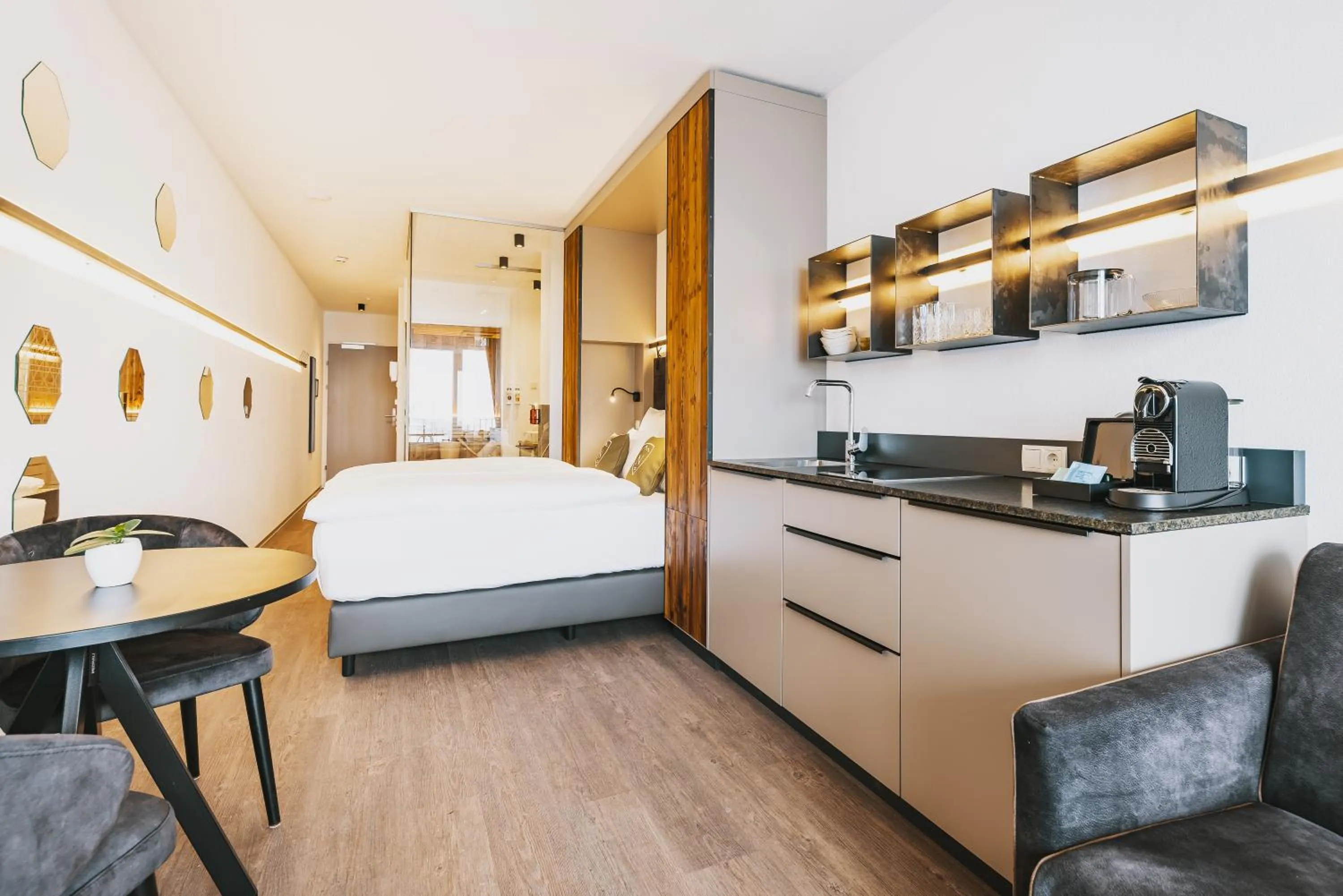 Bed in Nikolaus by AvenidA Panoramic Wellness Suites