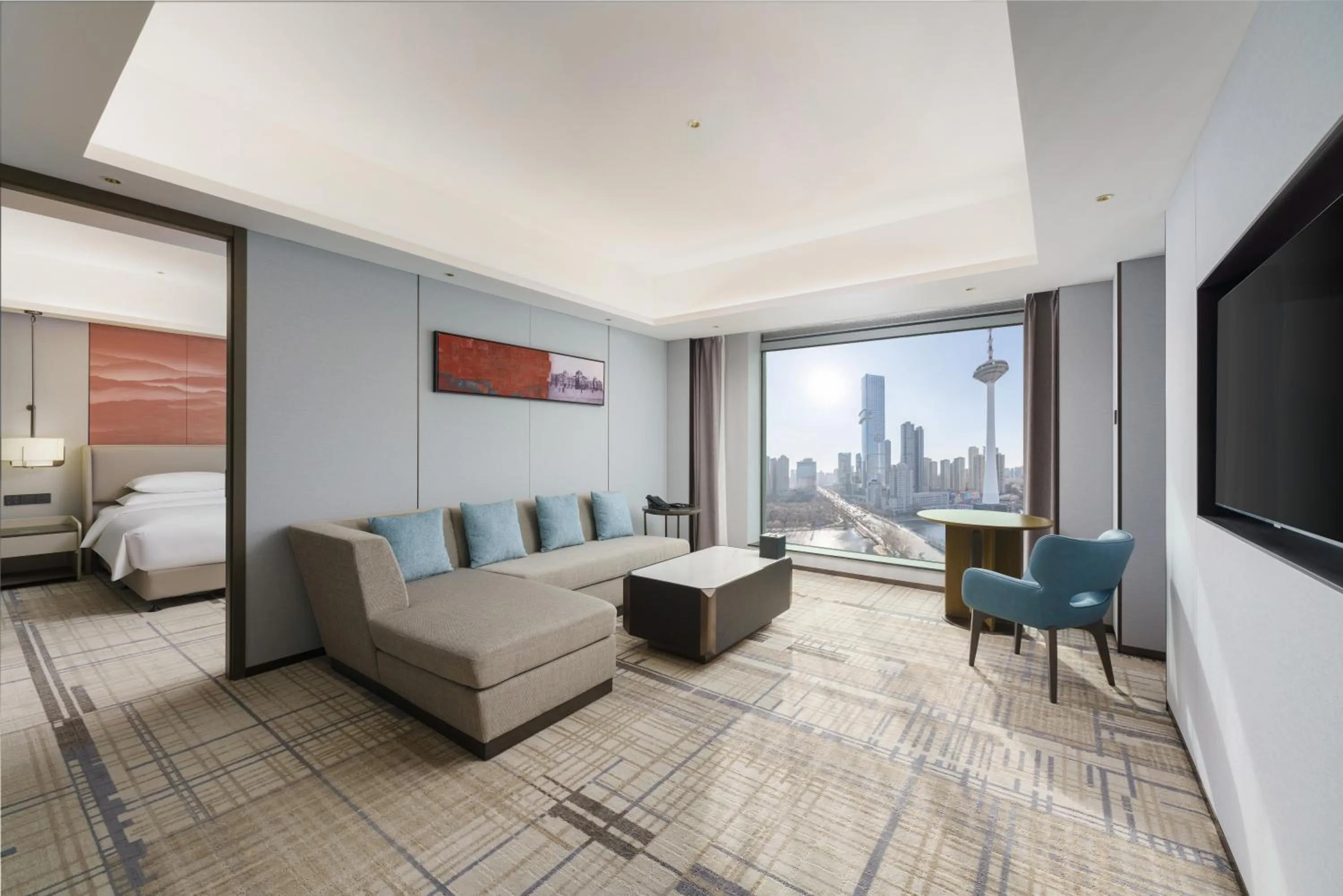 Living room, Bed in Swissôtel Shenyang