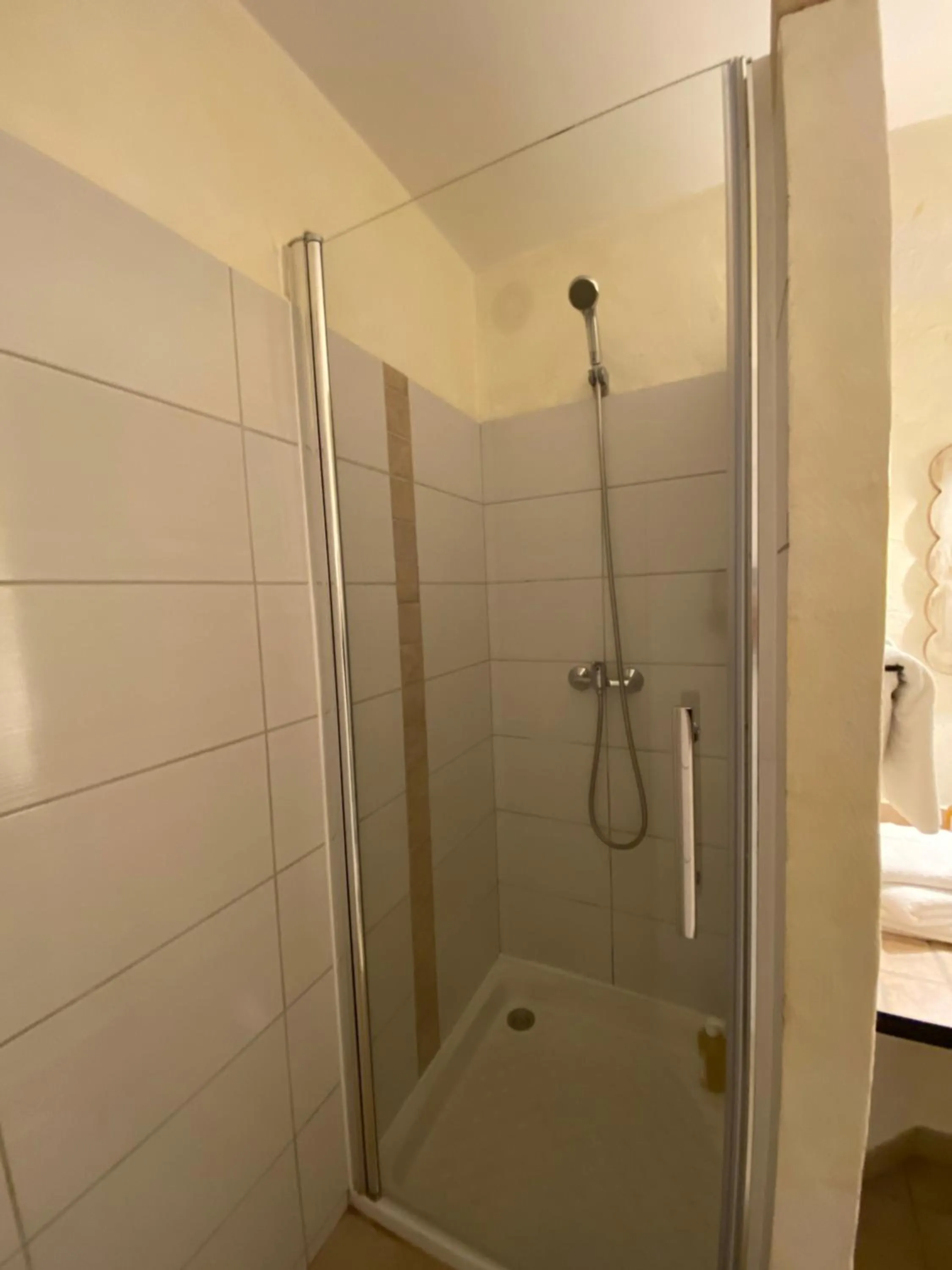 Shower in Logis Hôtel Médiéval, Montélimar Nord