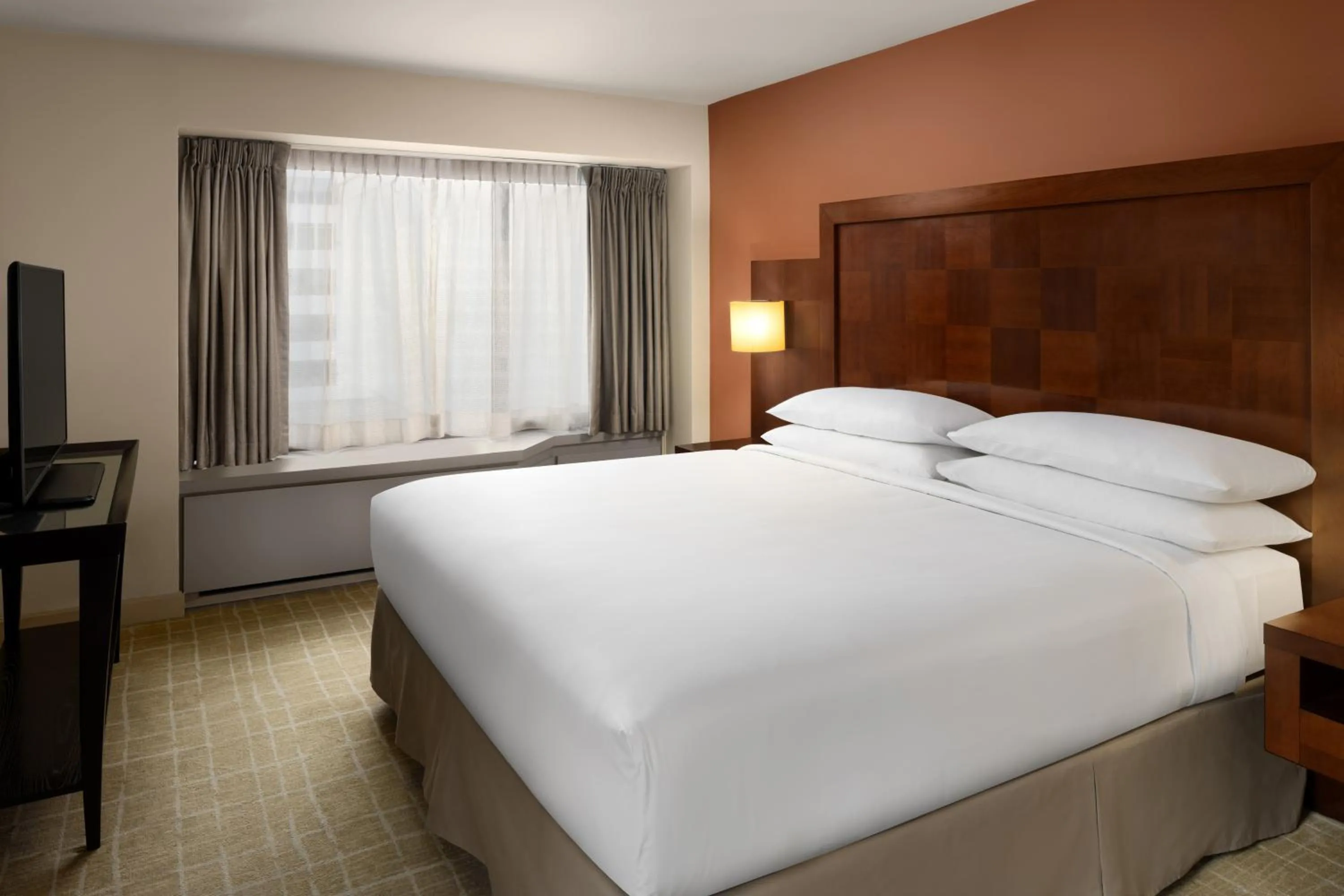 Bed in Renaissance Seattle Hotel