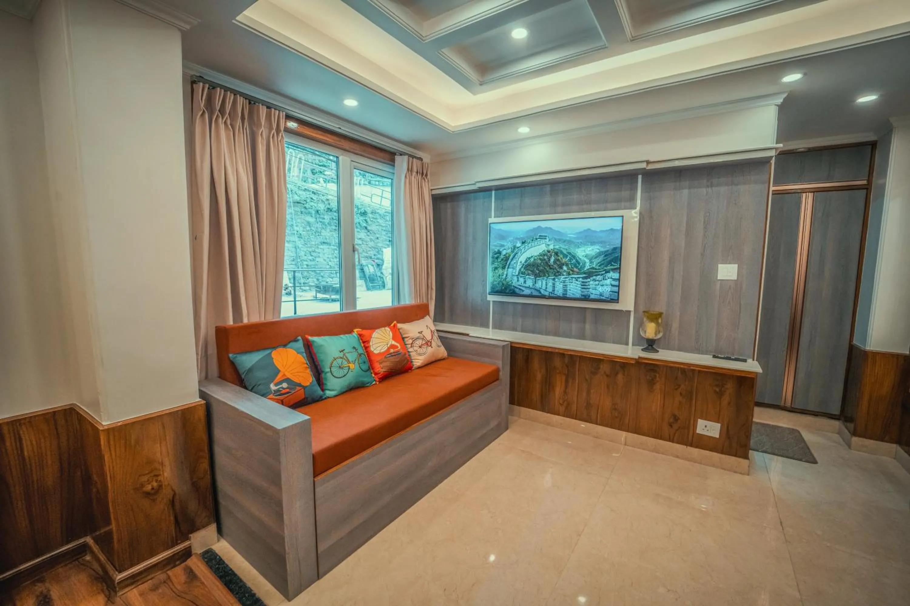 Seating area, Bed in Singhs BnB by Lazy Getaways