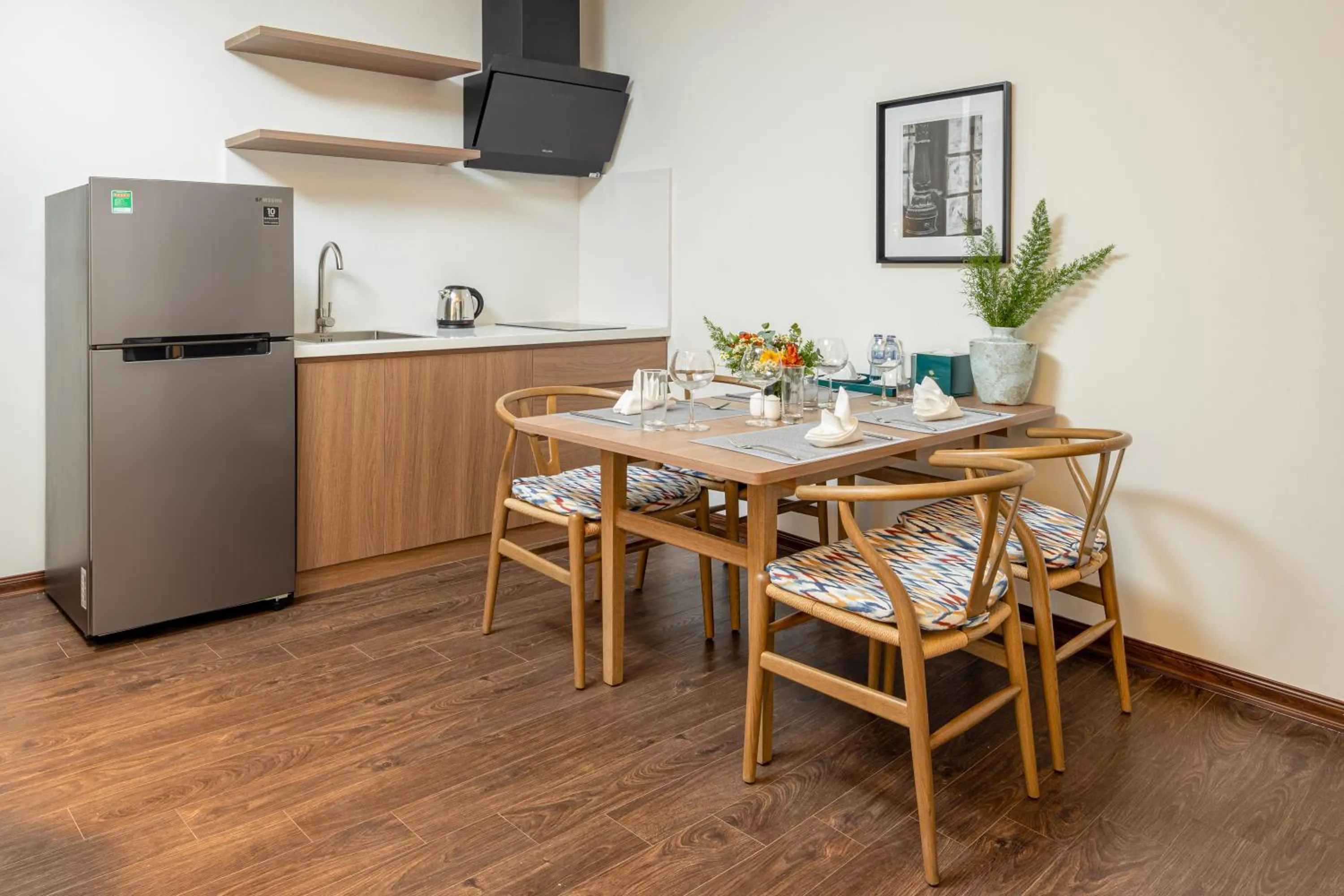 Kitchen or kitchenette in Mandala Hotel & Suites Bac Giang