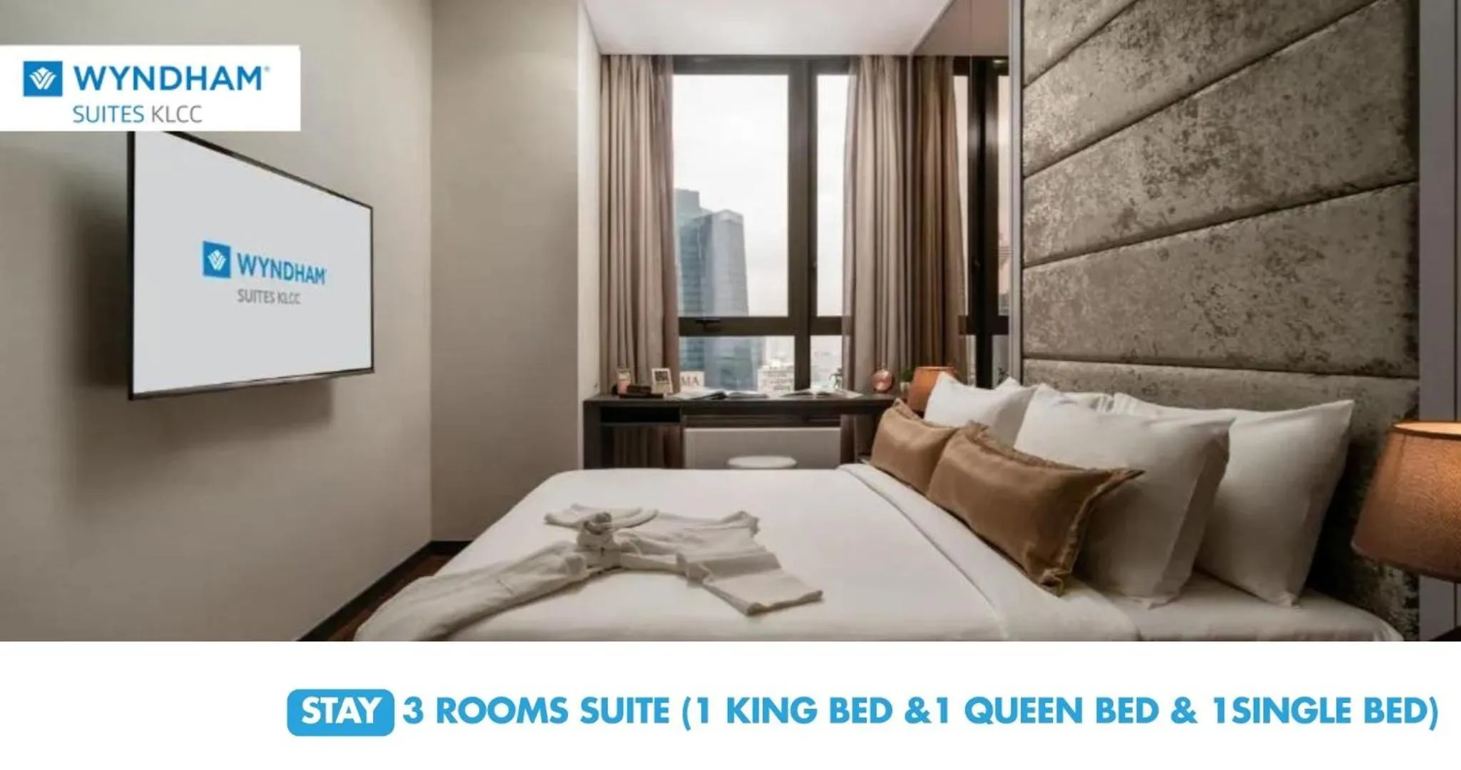 Bed in Wyndham Suites KLCC