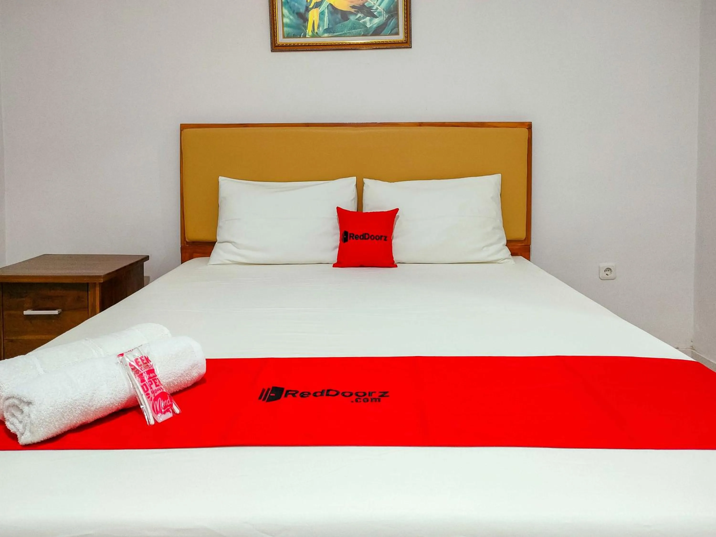 Bed in RedDoorz at Omah Candi Sari near Airport YIA