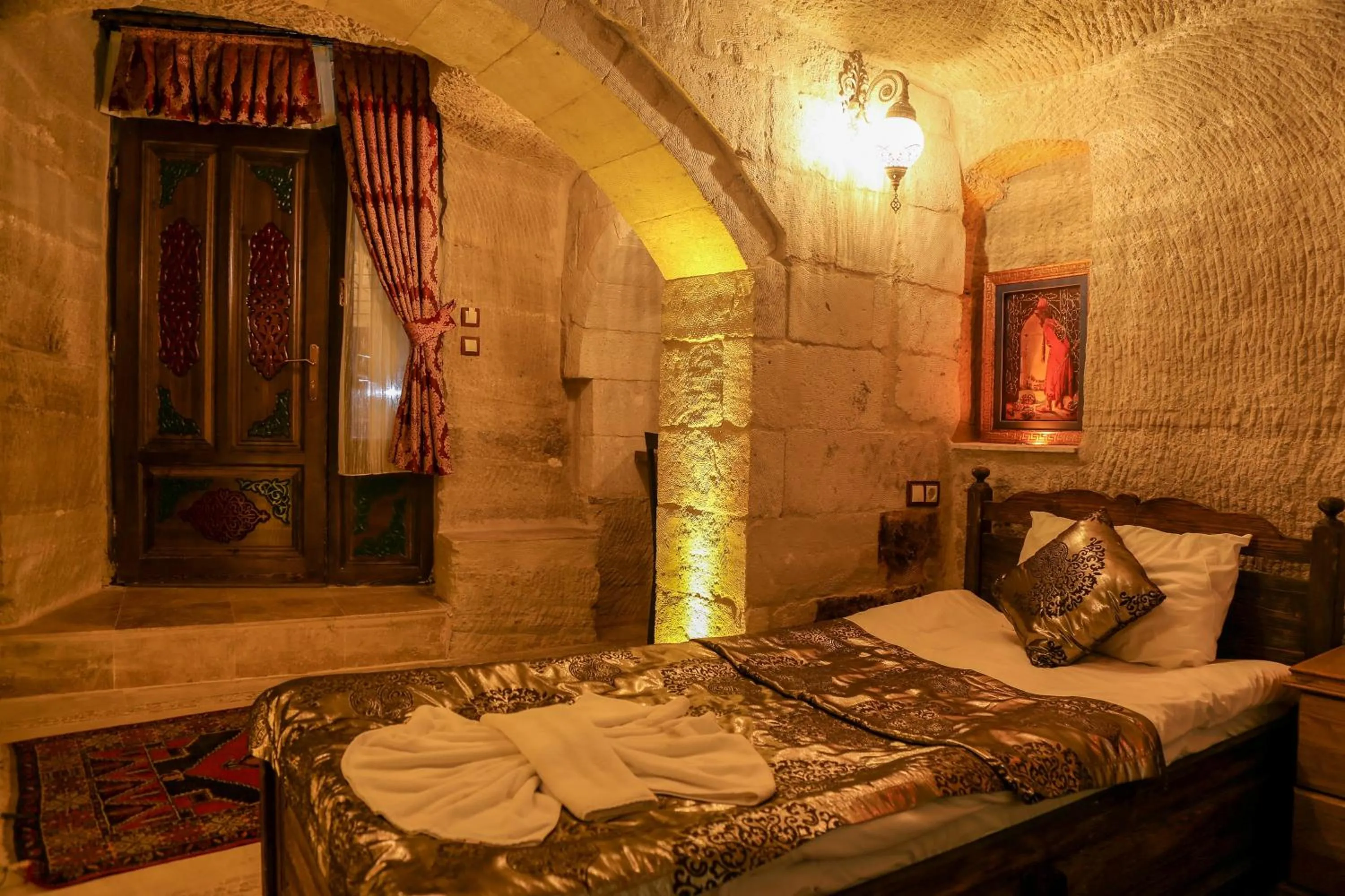 Decorative detail, Bed in Goreme Palace Cave Suites