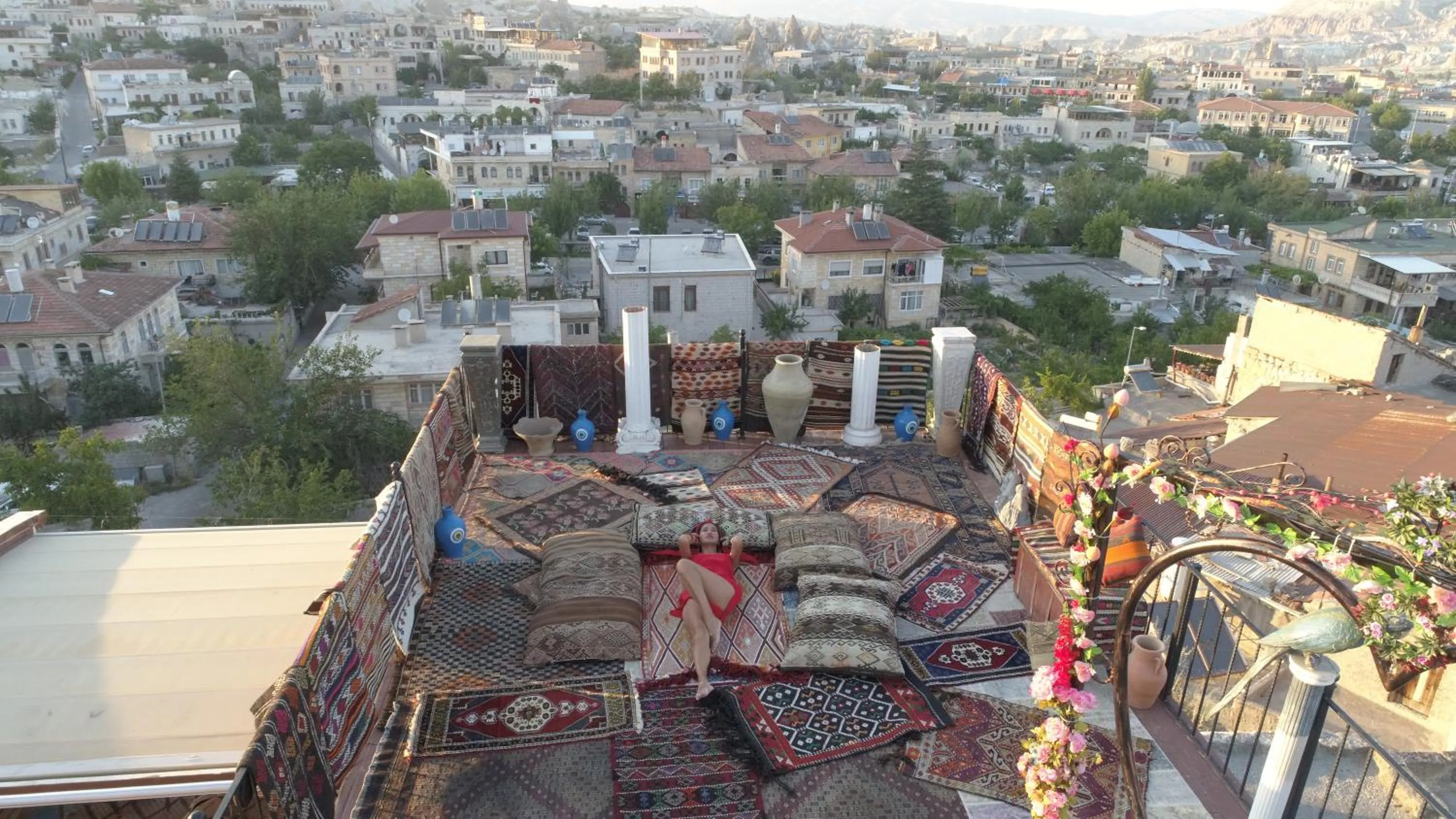 Bird's eye view in Goreme Palace Cave Suites