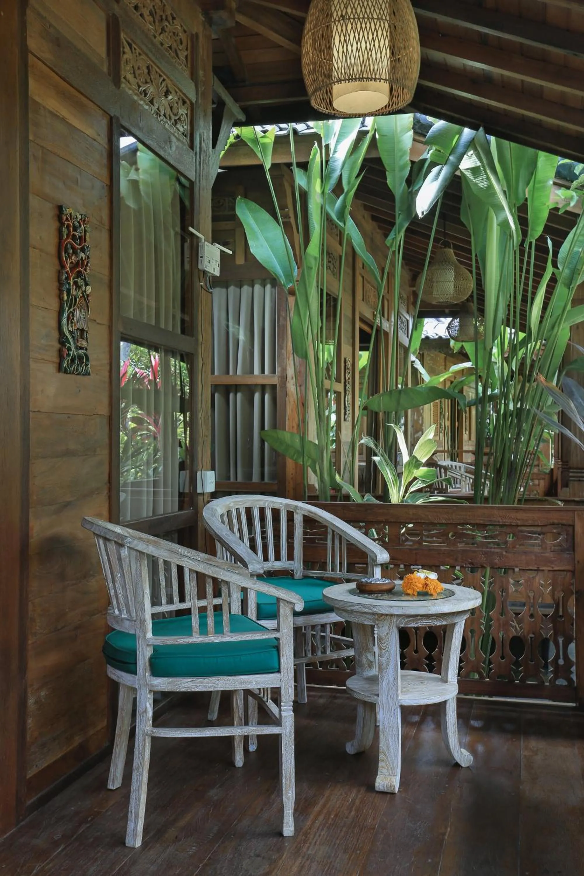 Balcony/Terrace in Maha Shanti Ubud Villa