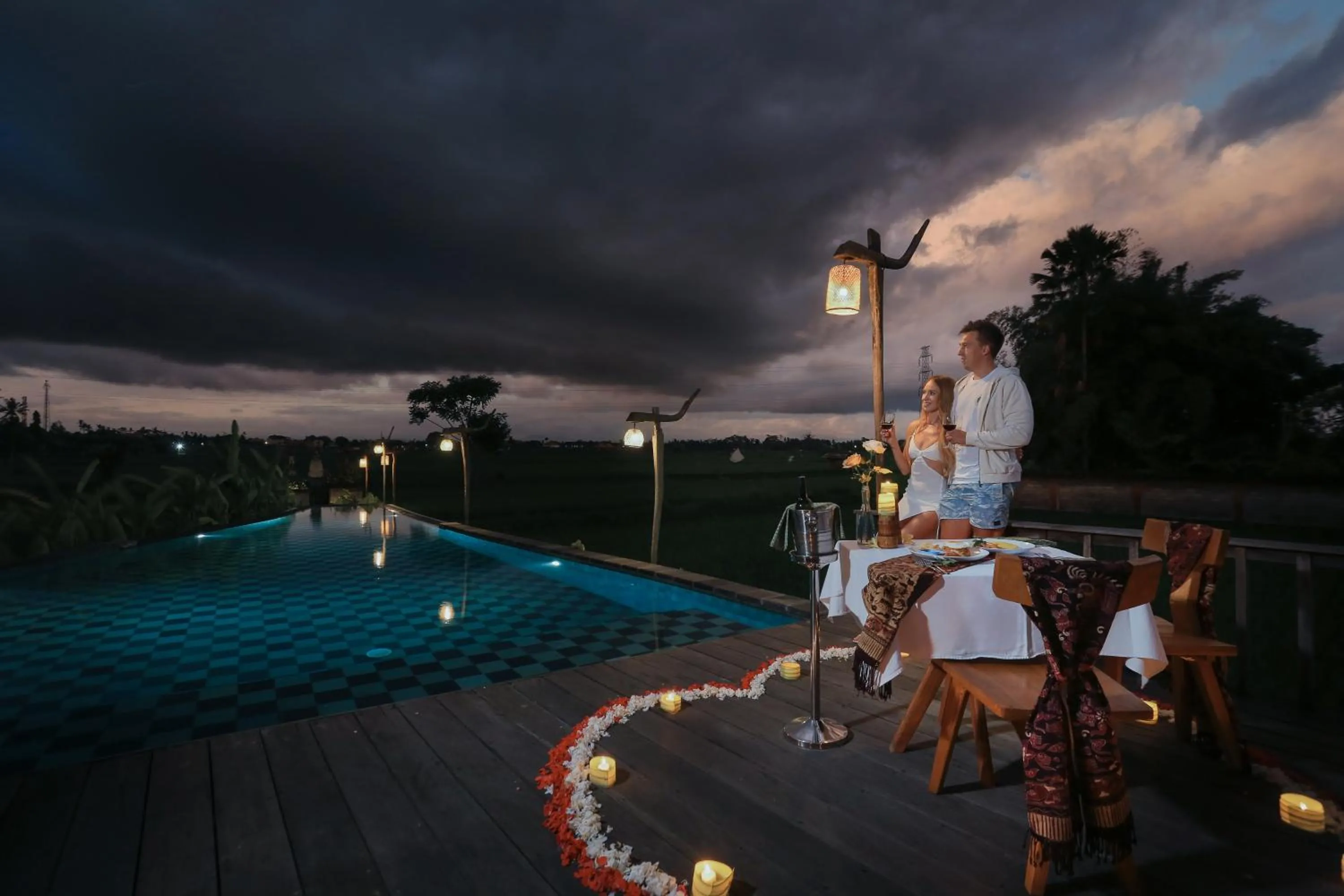Dinner in Maha Shanti Ubud Villa