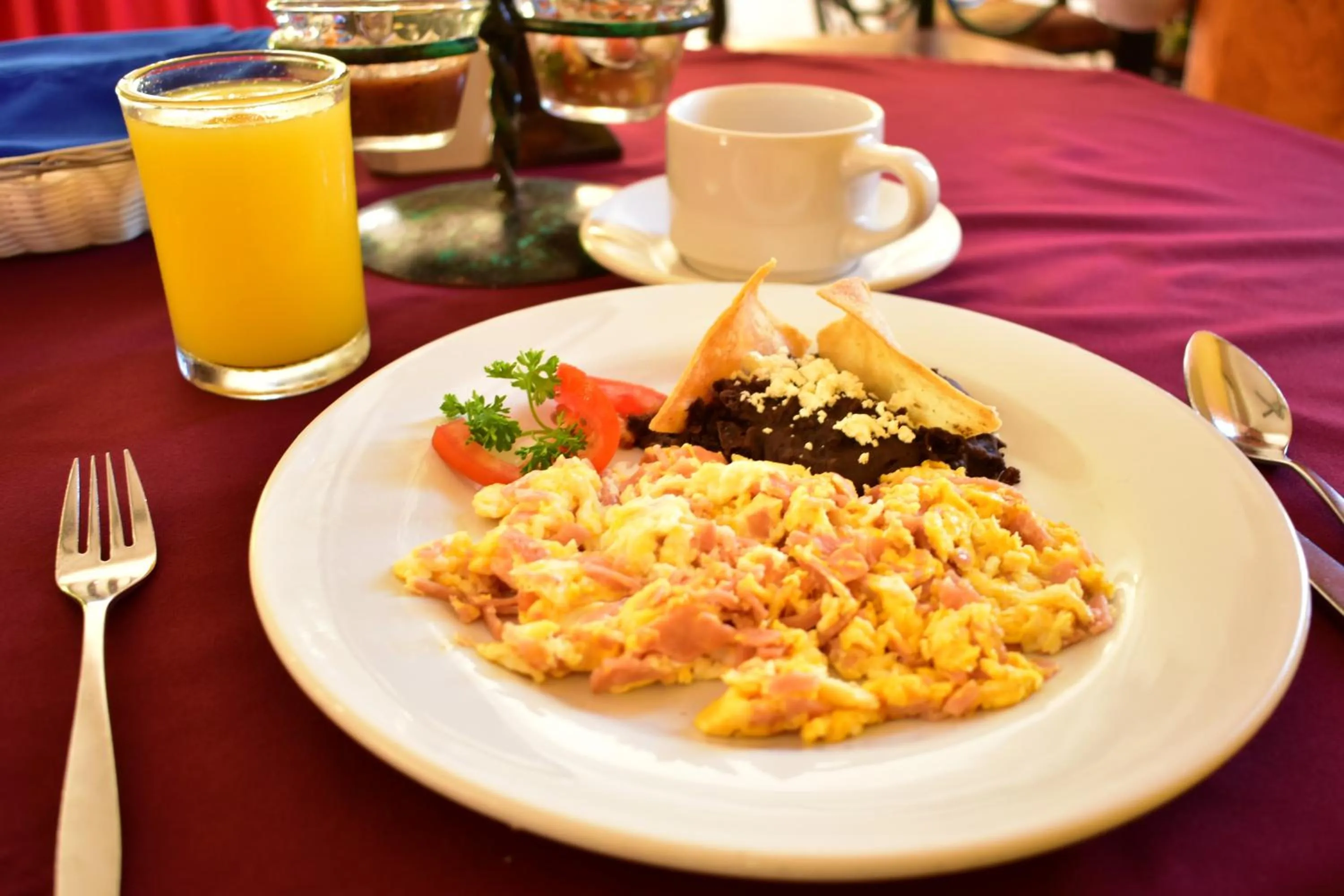 Breakfast in Hotel Maya Tulipanes Palenque