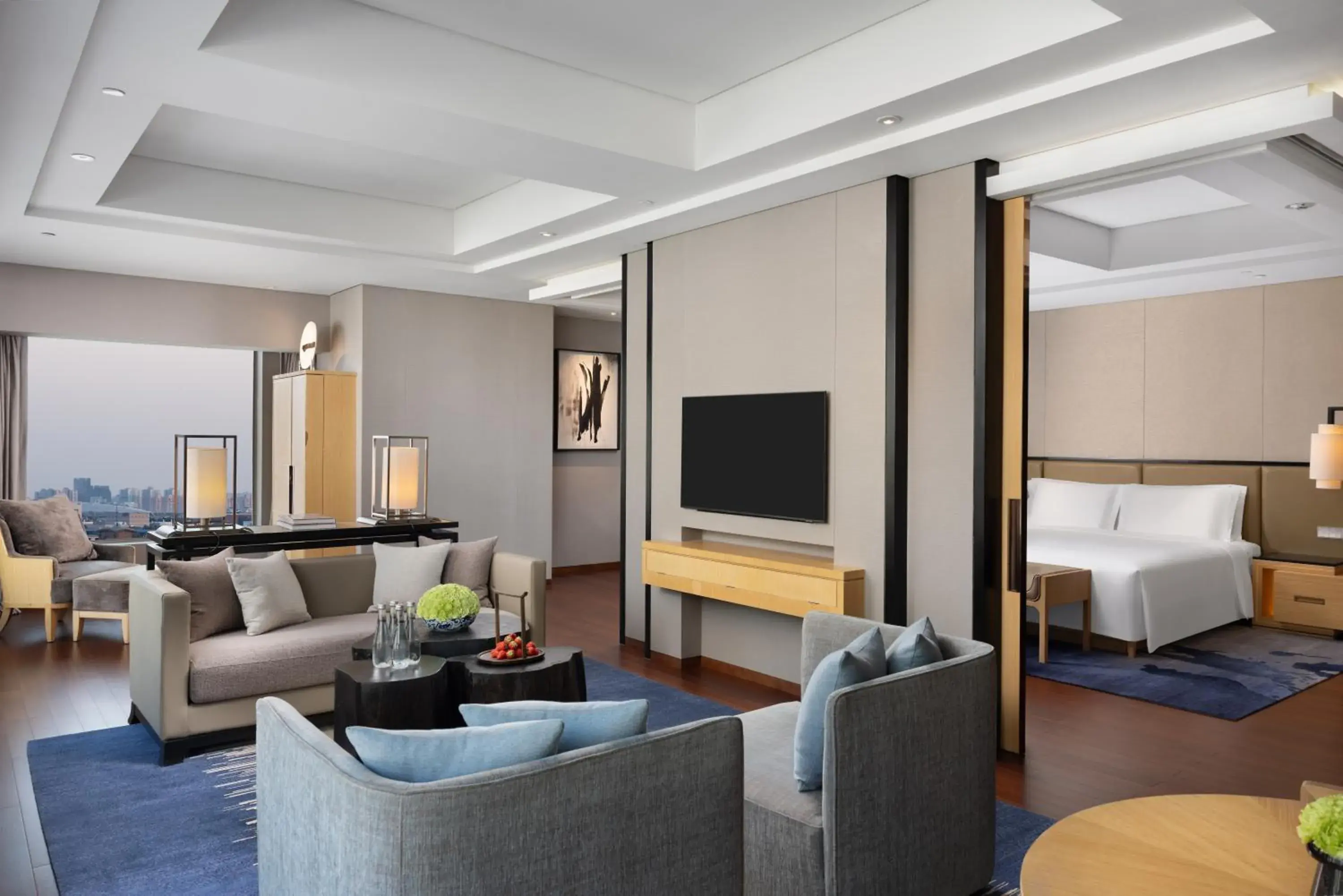 Bed in New World Beijing Hotel Bed in New World Beijing Hotel