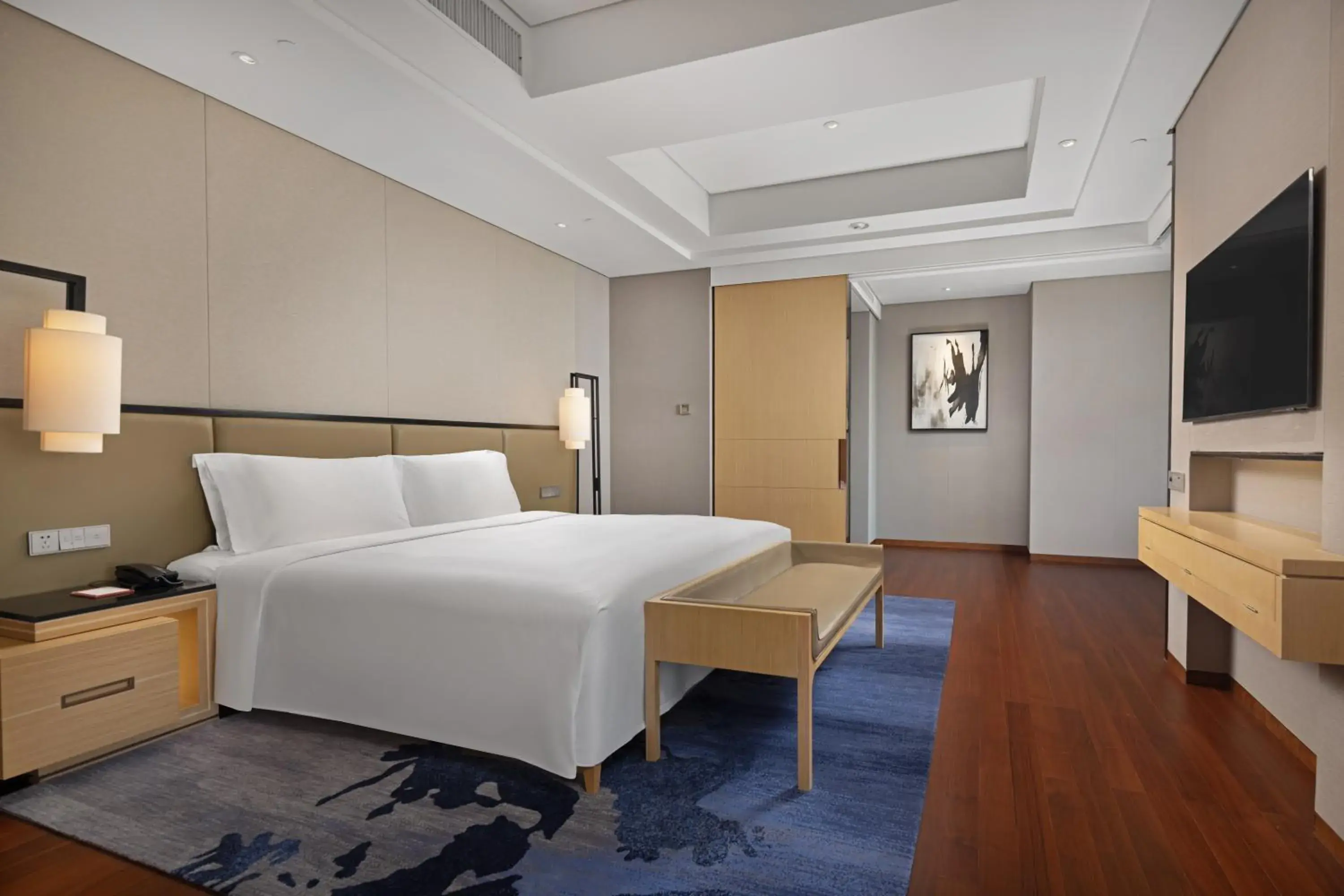 Bed in New World Beijing Hotel Bed in New World Beijing Hotel