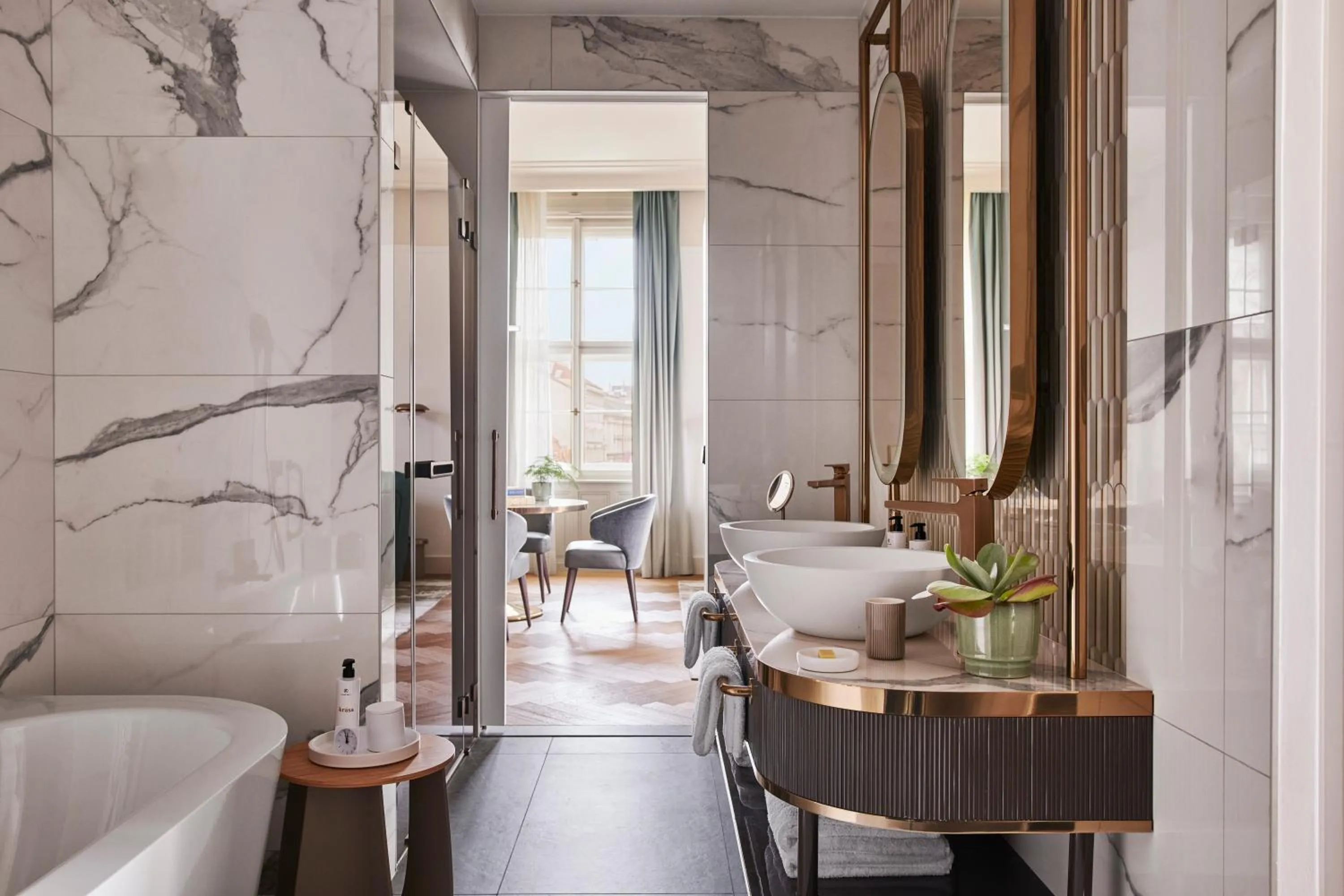 Bathroom in Andaz Prague, By Hyatt