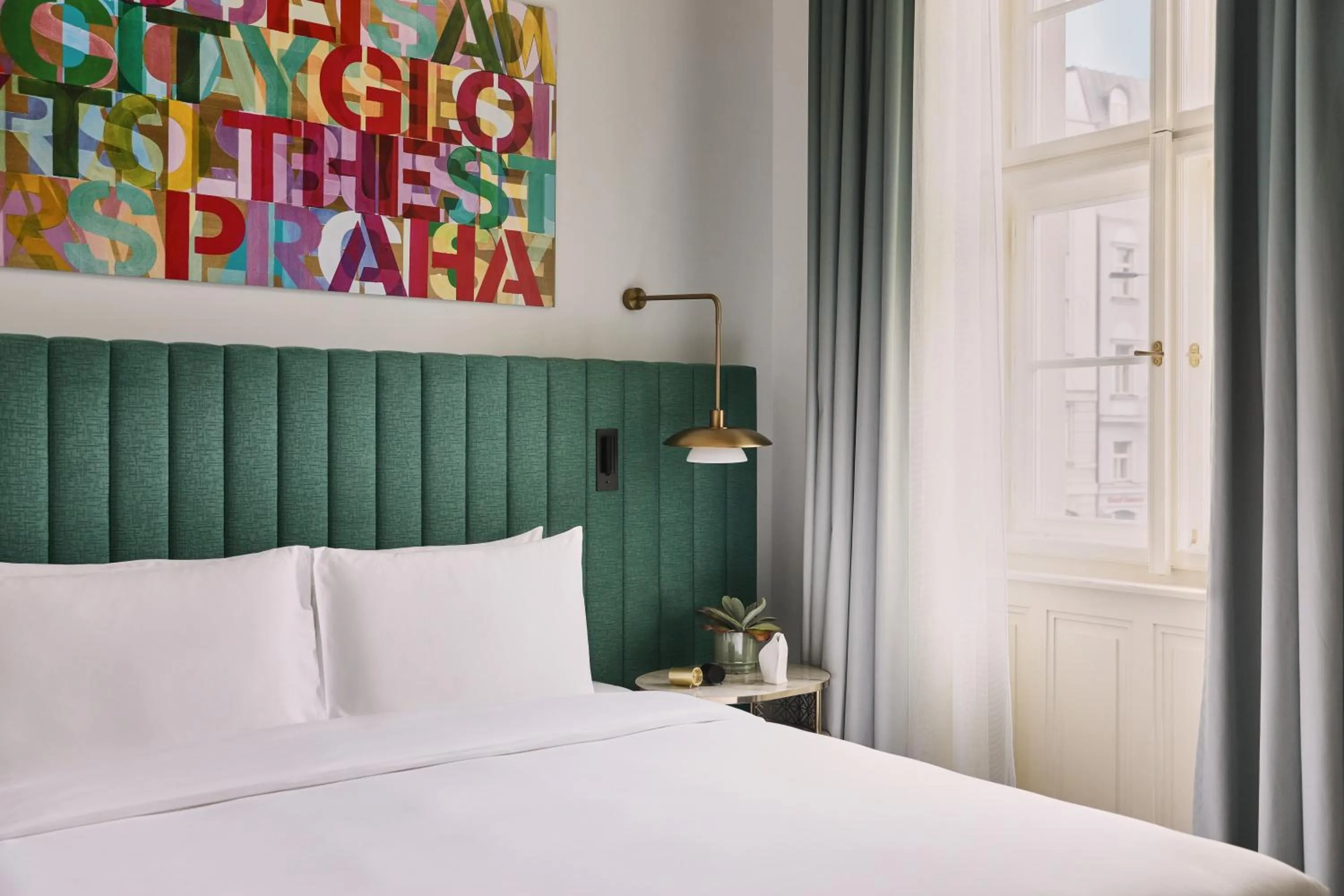 Bedroom, Bed in Andaz Prague, By Hyatt