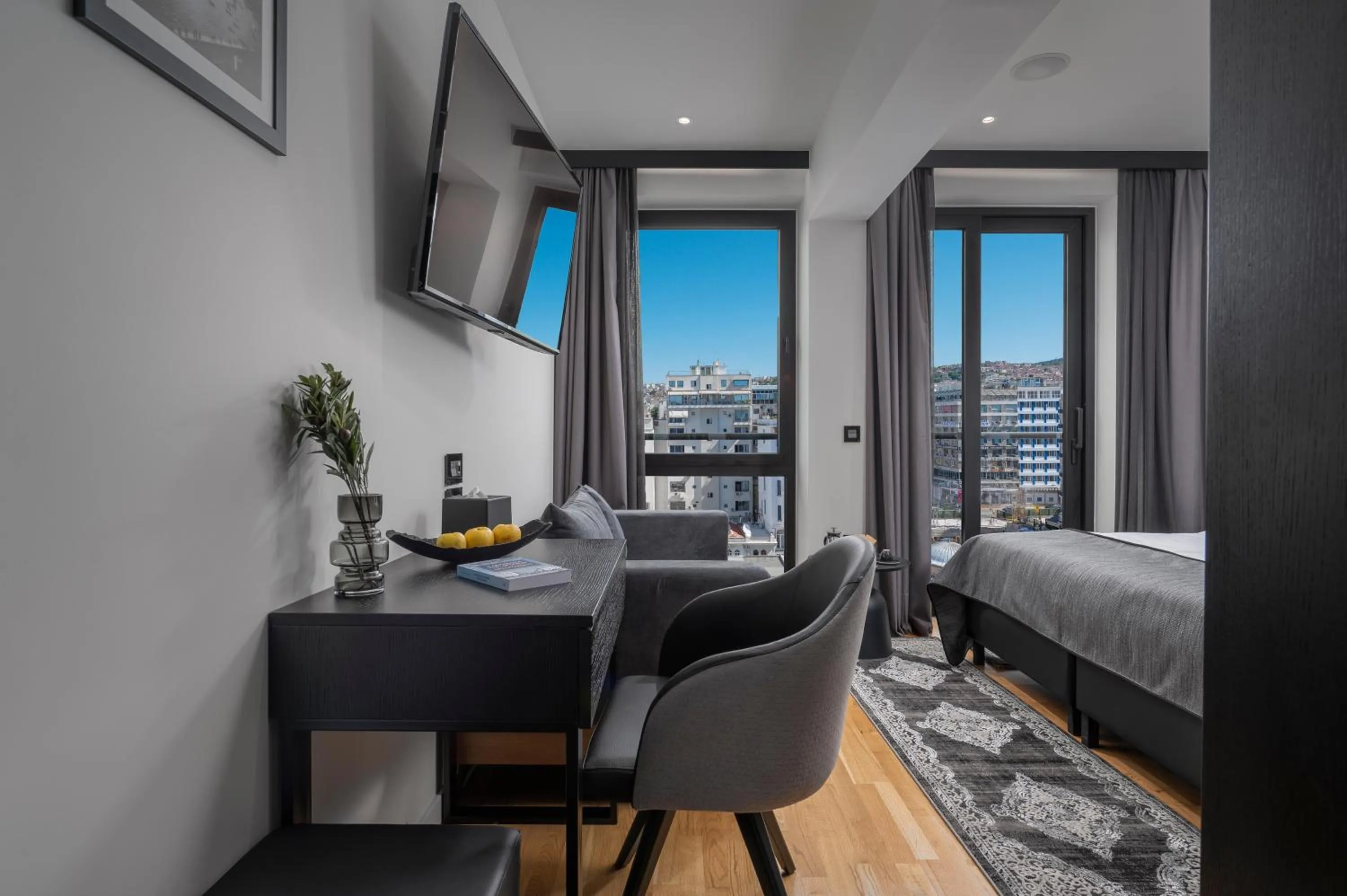 Seating area, Bed in No 15 Ermou Hotel