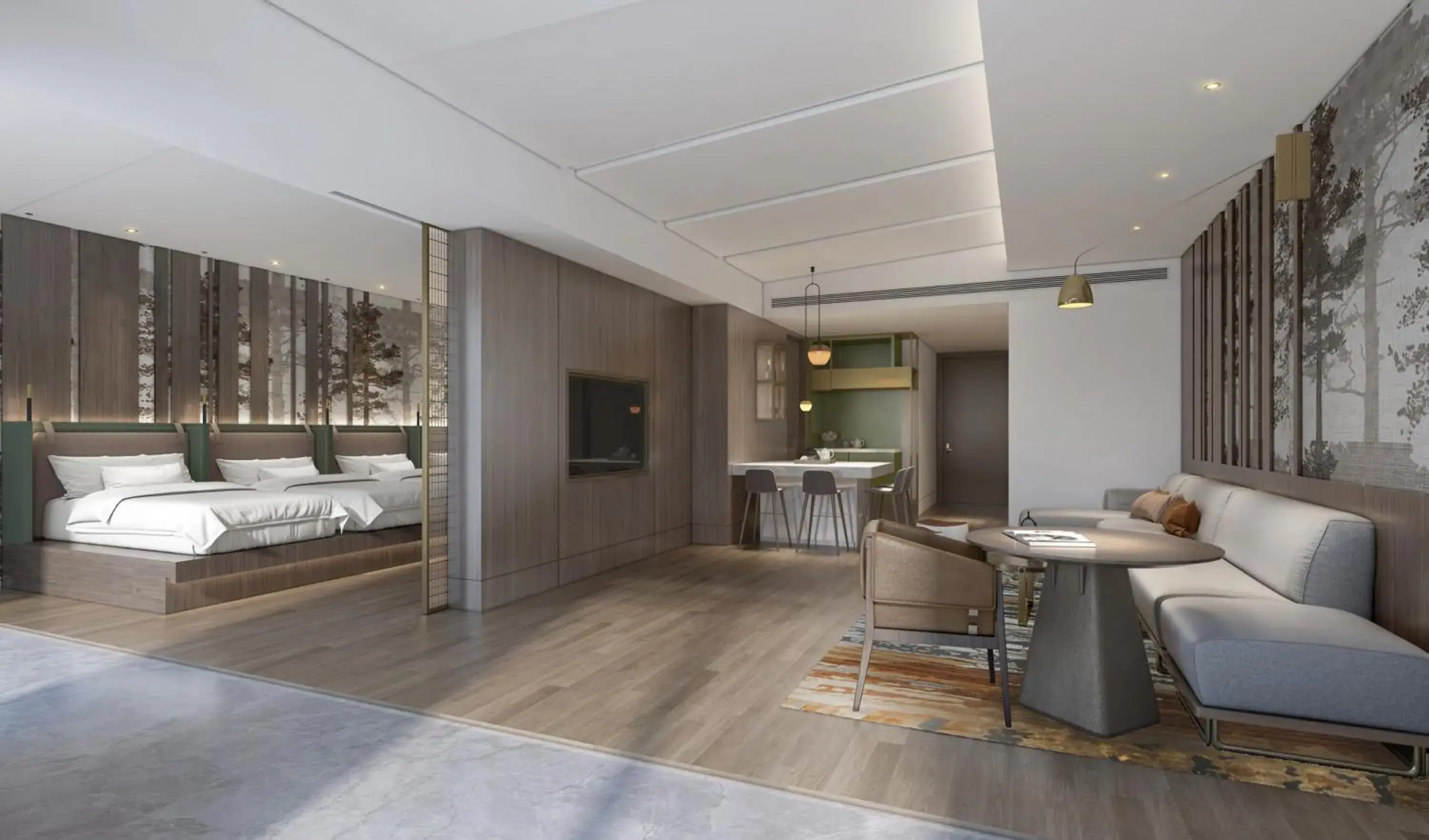 Living room, Bed in Crowne Plaza Chongli Resort by IHG Living room, Bed in Crowne Plaza Chongli Resort by IHG