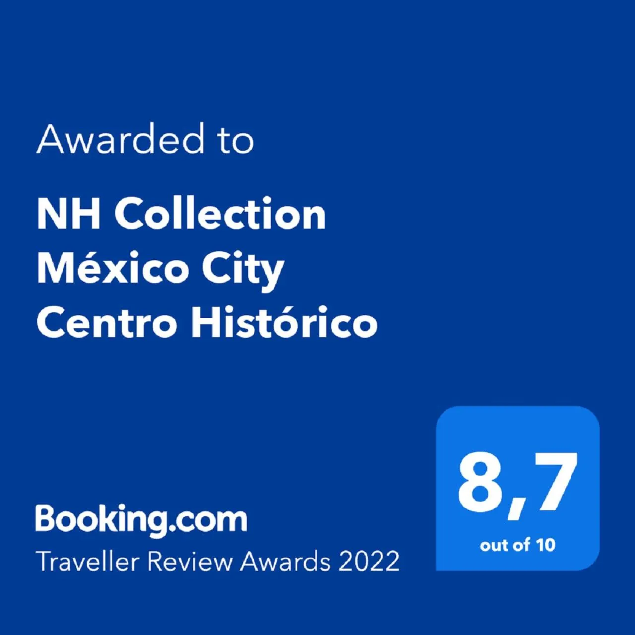 Certificate/Award in NH Collection México City Centro Histórico