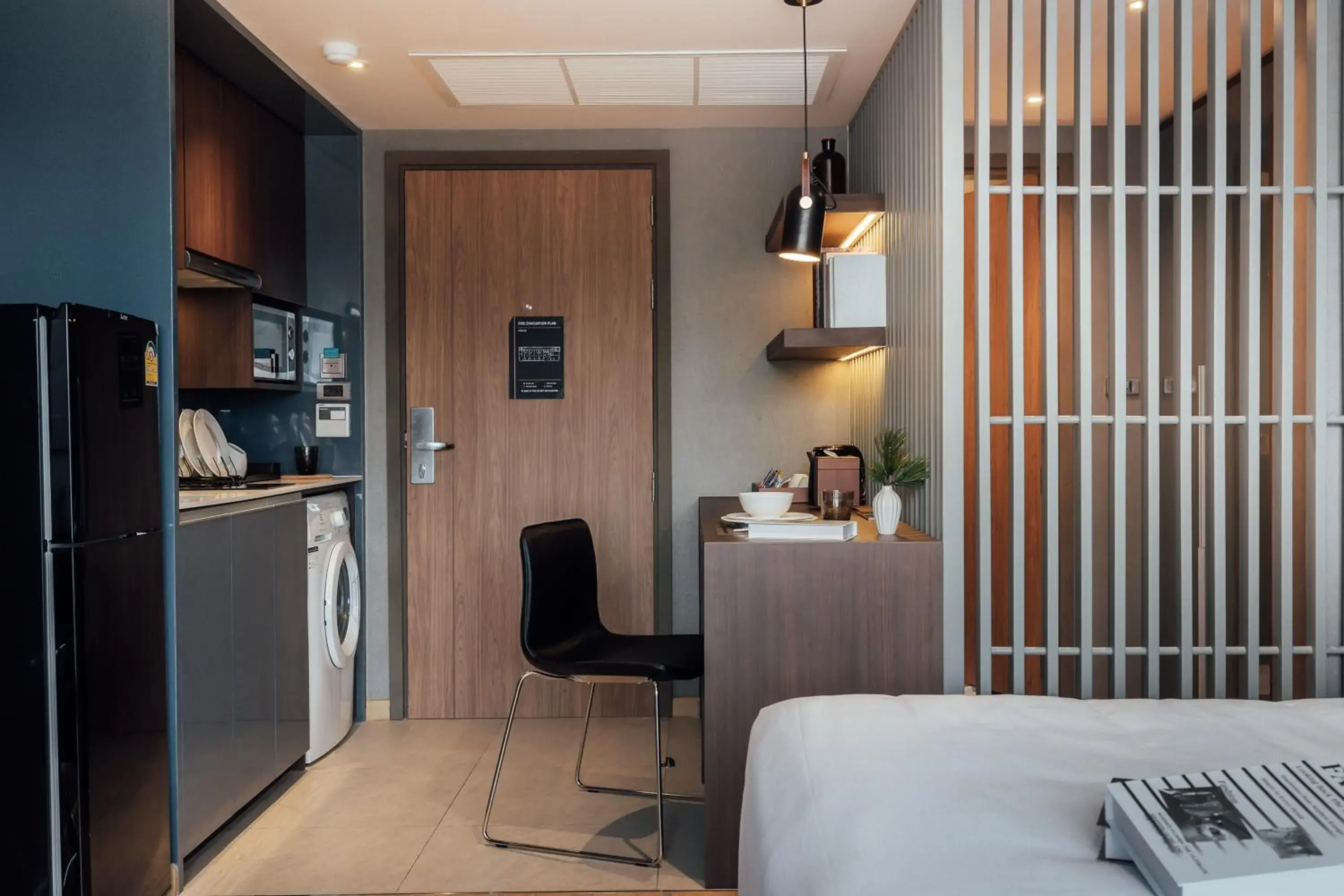 Kitchen or kitchenette, Bed in Montana Bangkok Hotel & Residence Kitchen or kitchenette, Bed in Montana Bangkok Hotel & Residence