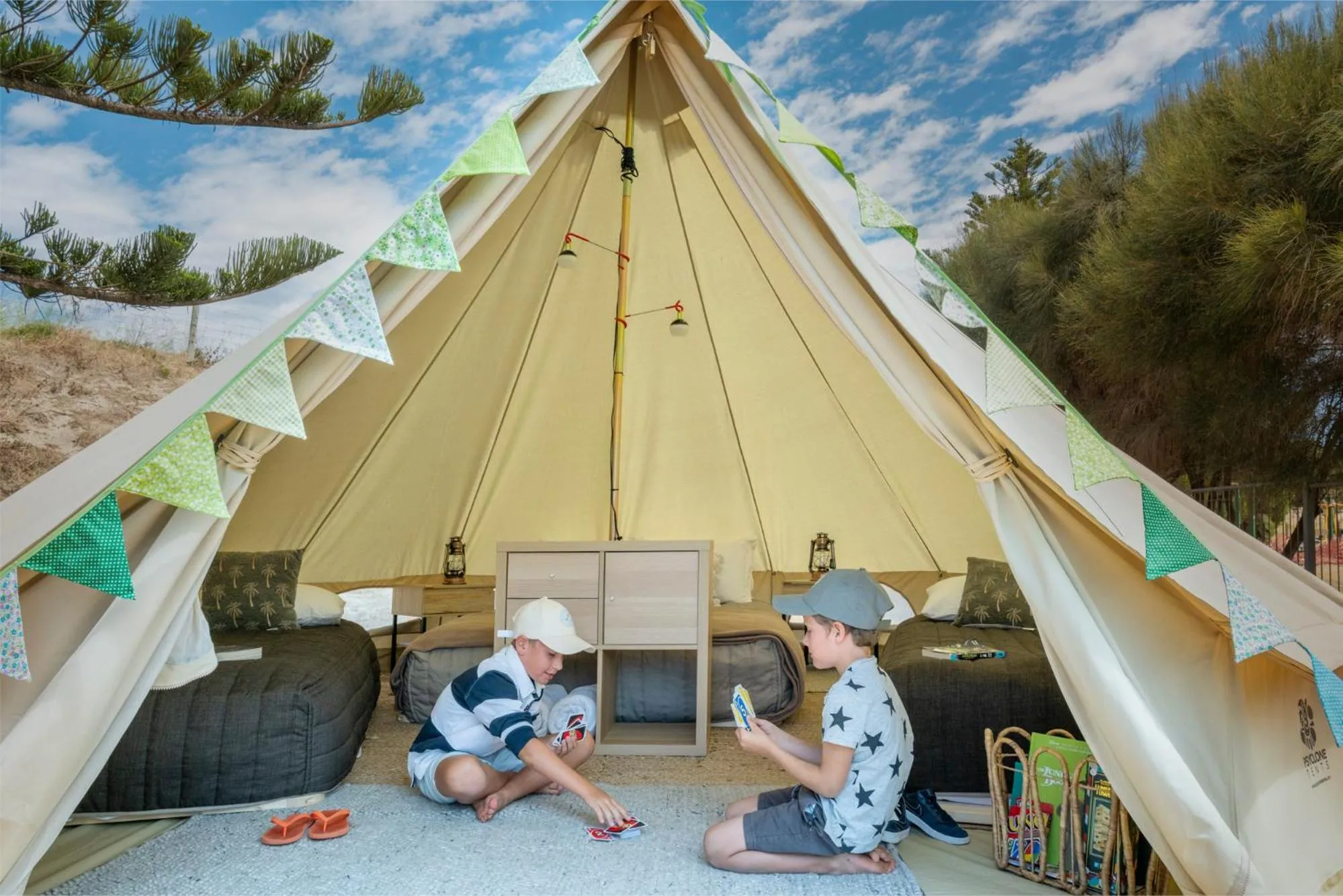 Family Bell Tent with Shared Bathroom in Seafront Holiday Park Kangaroo Island