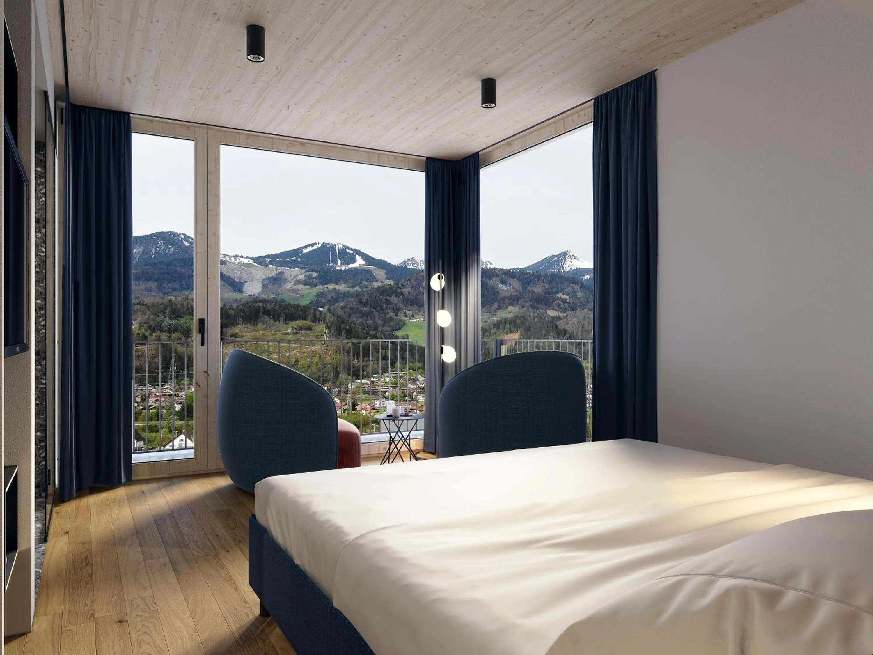 Natural landscape, Bed in ALPSTADT LIFESTYLE Hotel