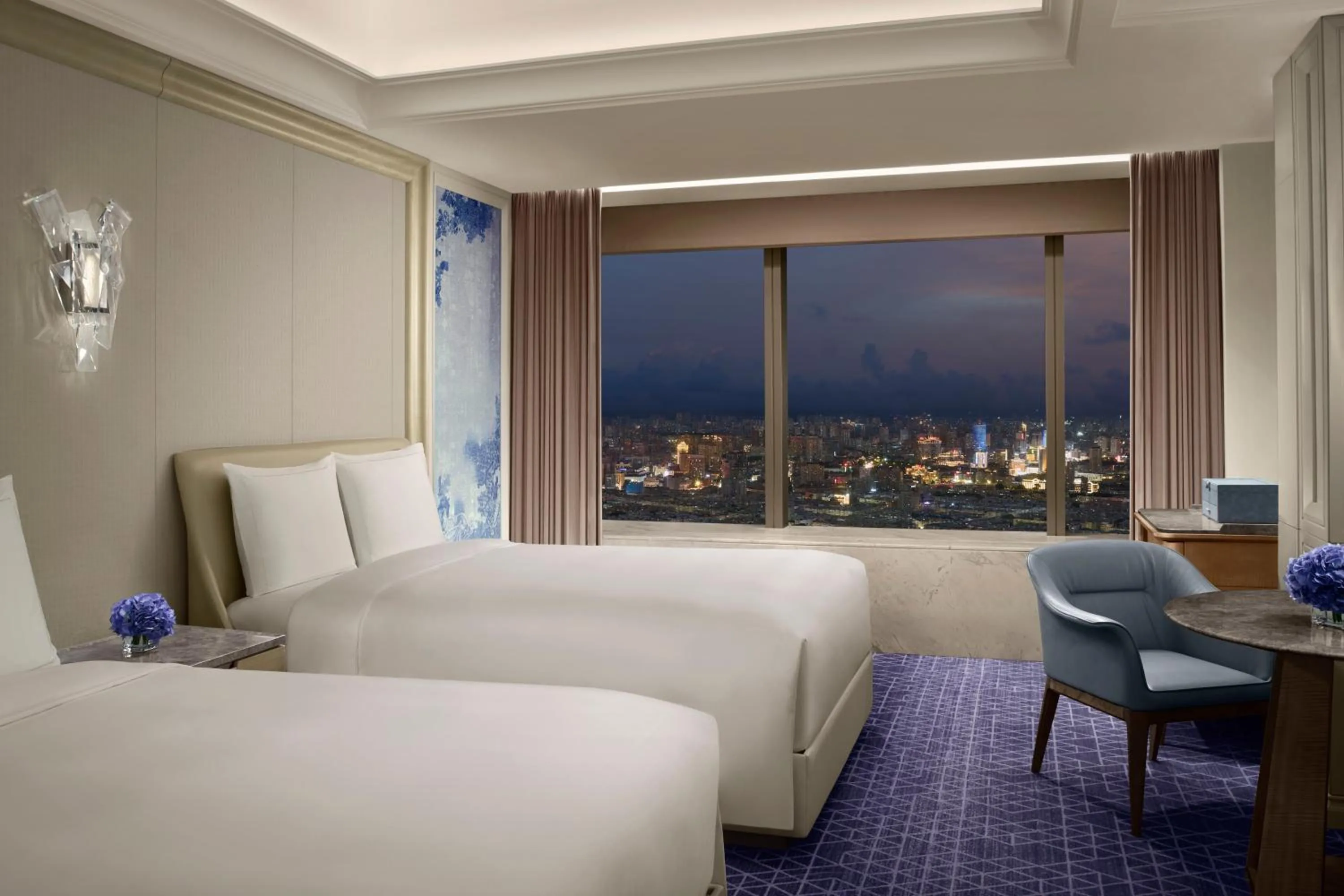 View (from property/room), Bed in The Ritz-Carlton, Harbin