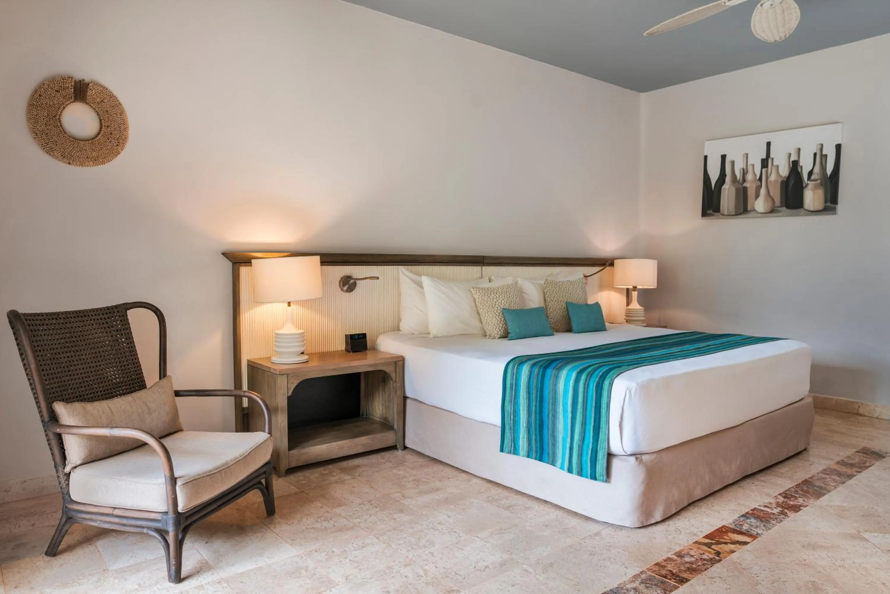 furniture, Bed in Catalonia Royal Tulum Beach & Spa Resort Adults Only - All Inclusive