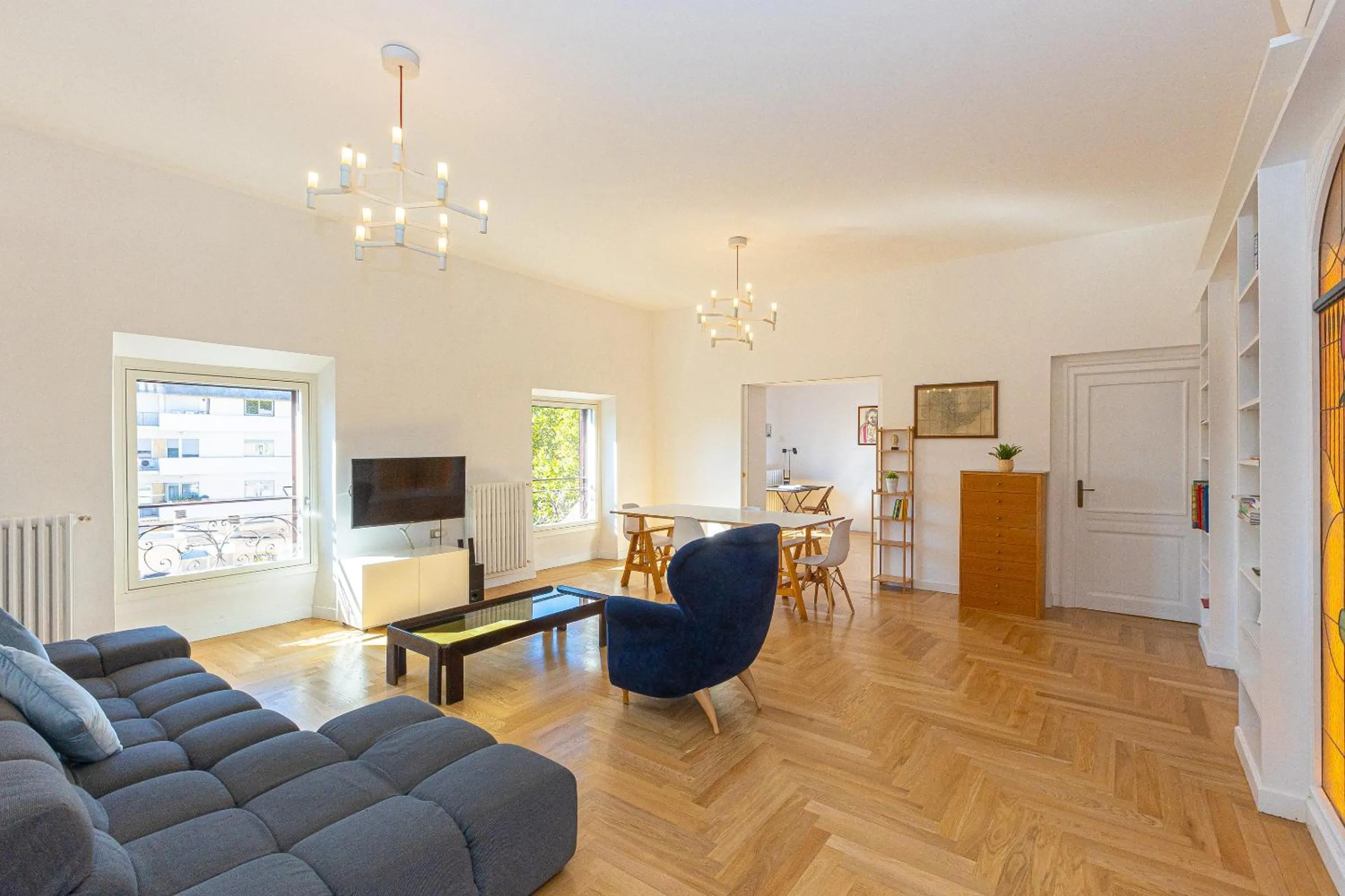 Living room in Giulio Cesare Penthouse Rental in Rome