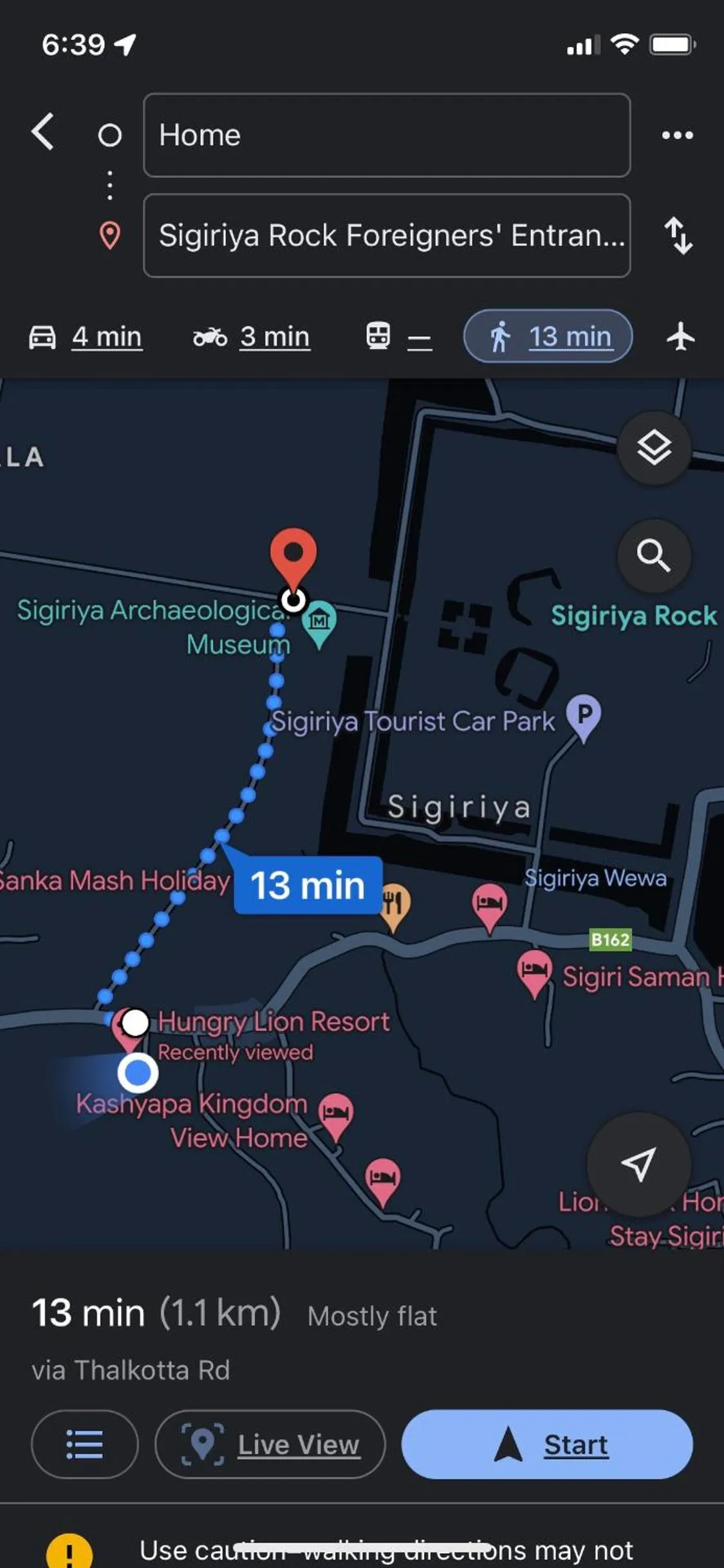 Location in Hungry Lion Sigiriya