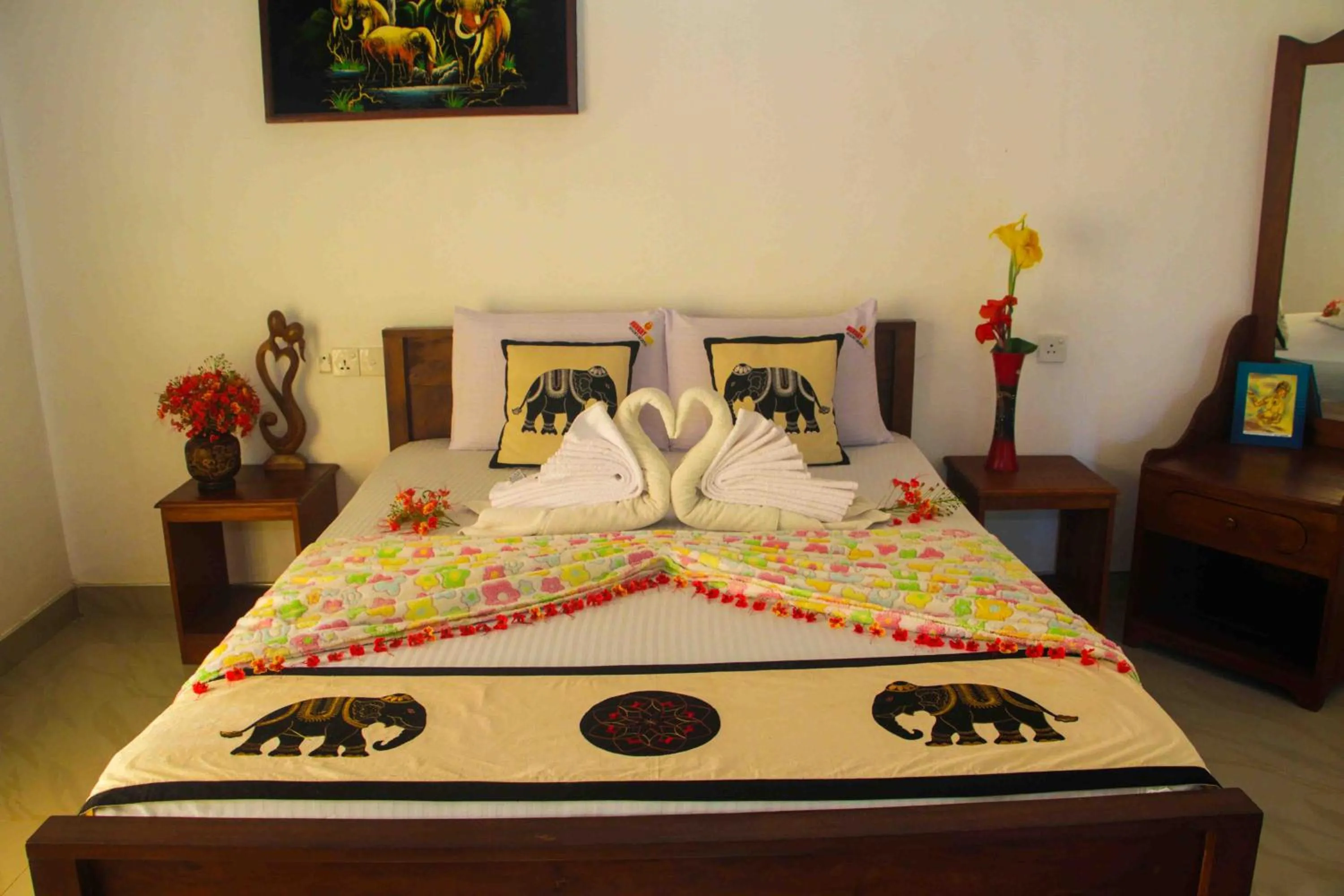 Bed in Hungry Lion Sigiriya