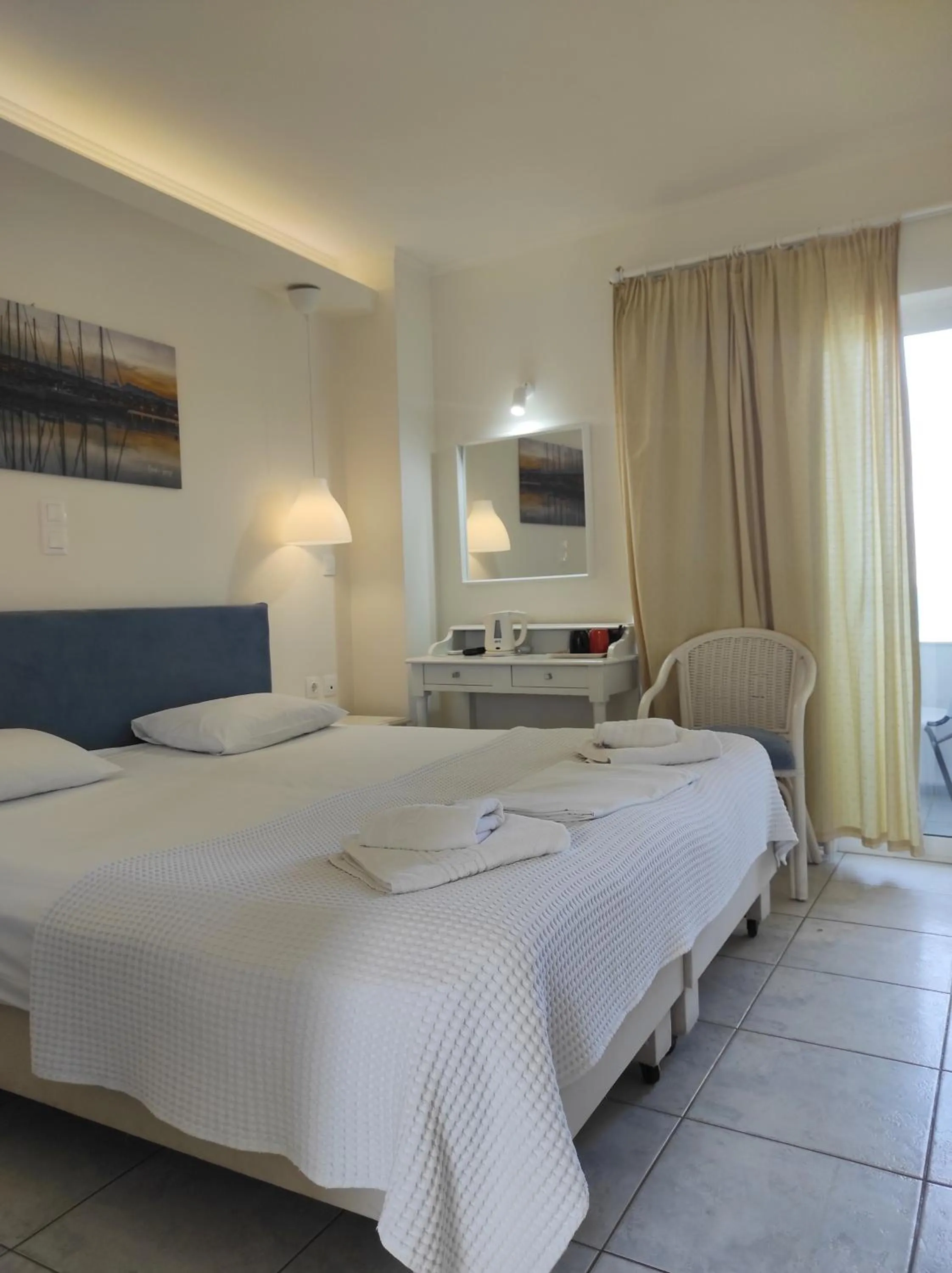 Bed in Filoxenia Beach Hotel