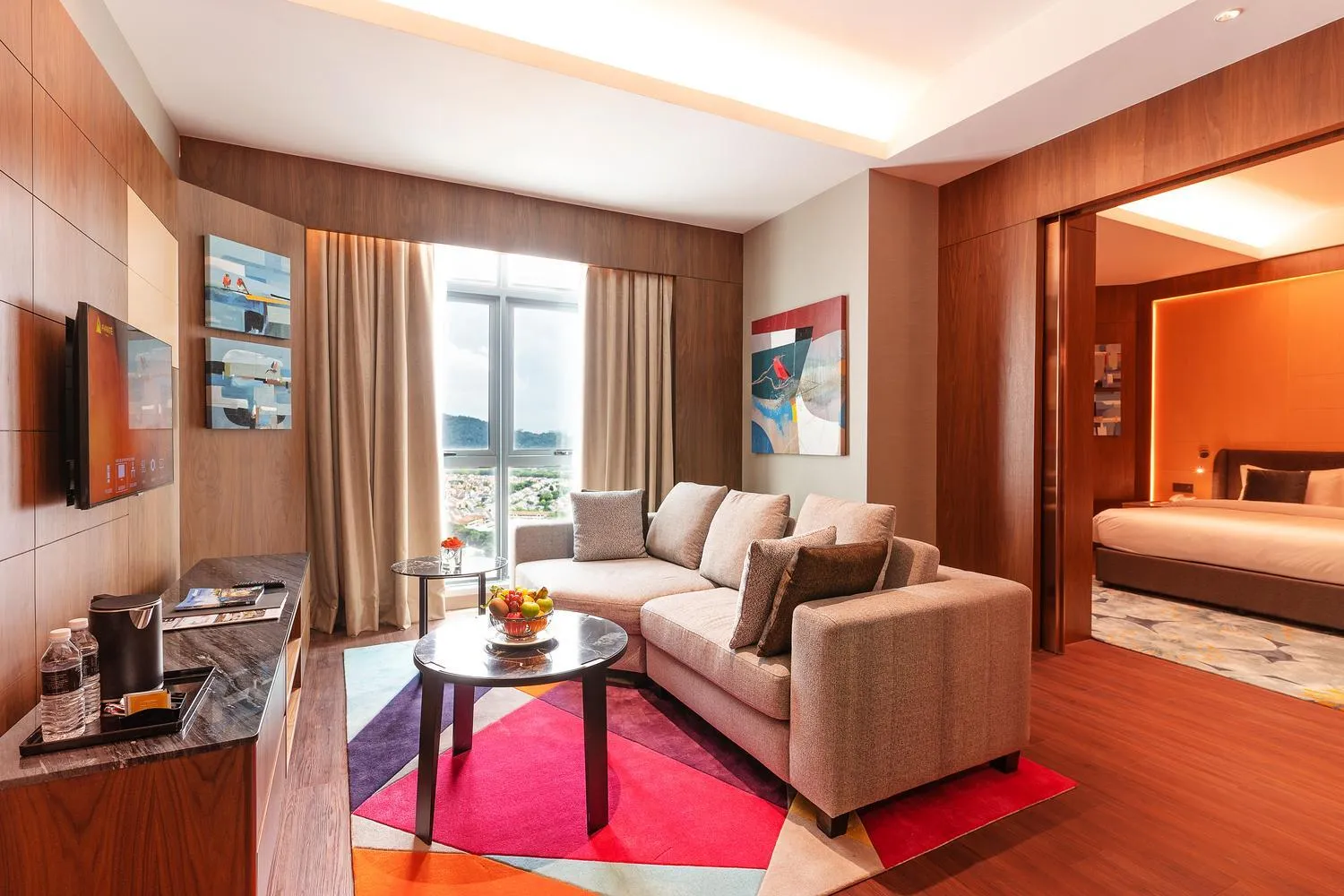 Living room, Bed in M World Hotel