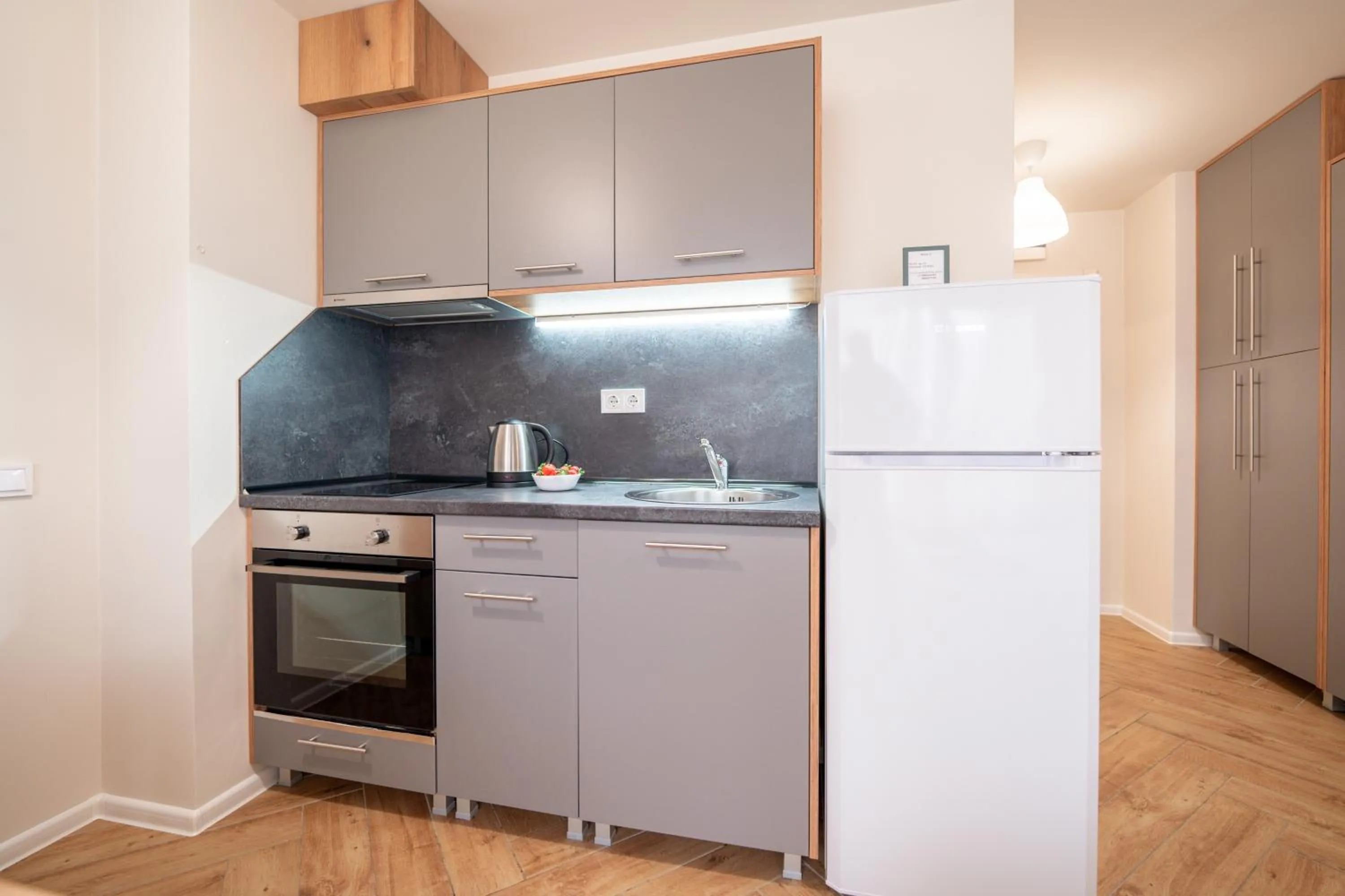 Kitchen or kitchenette in WOW studios for rent 2 bul Montevideo 25A - B
