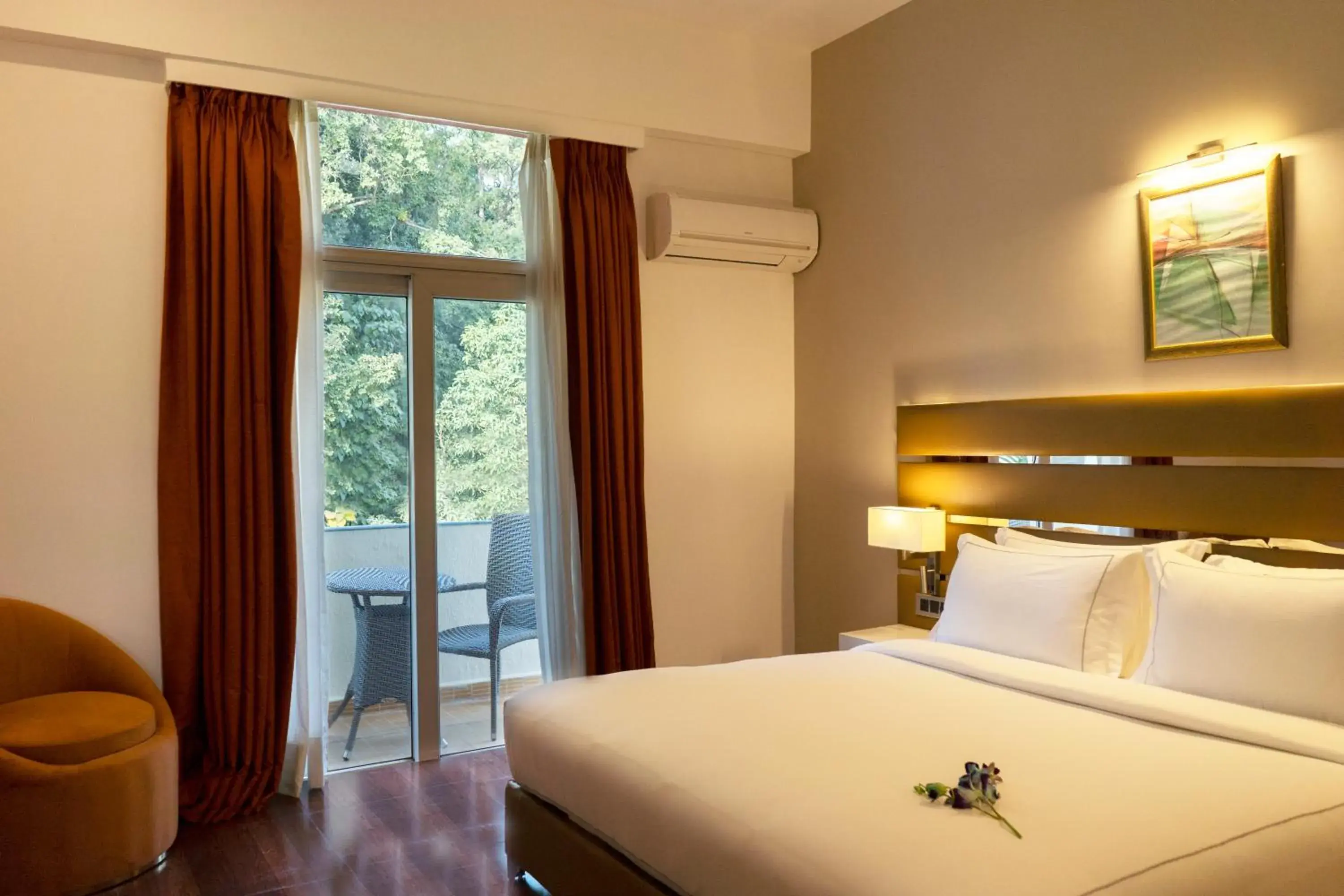 View (from property/room), Bed in Country Inn Tarika Riverside Resort Jim Corbett View (from property/room), Bed in Country Inn Tarika Riverside Resort Jim Corbett