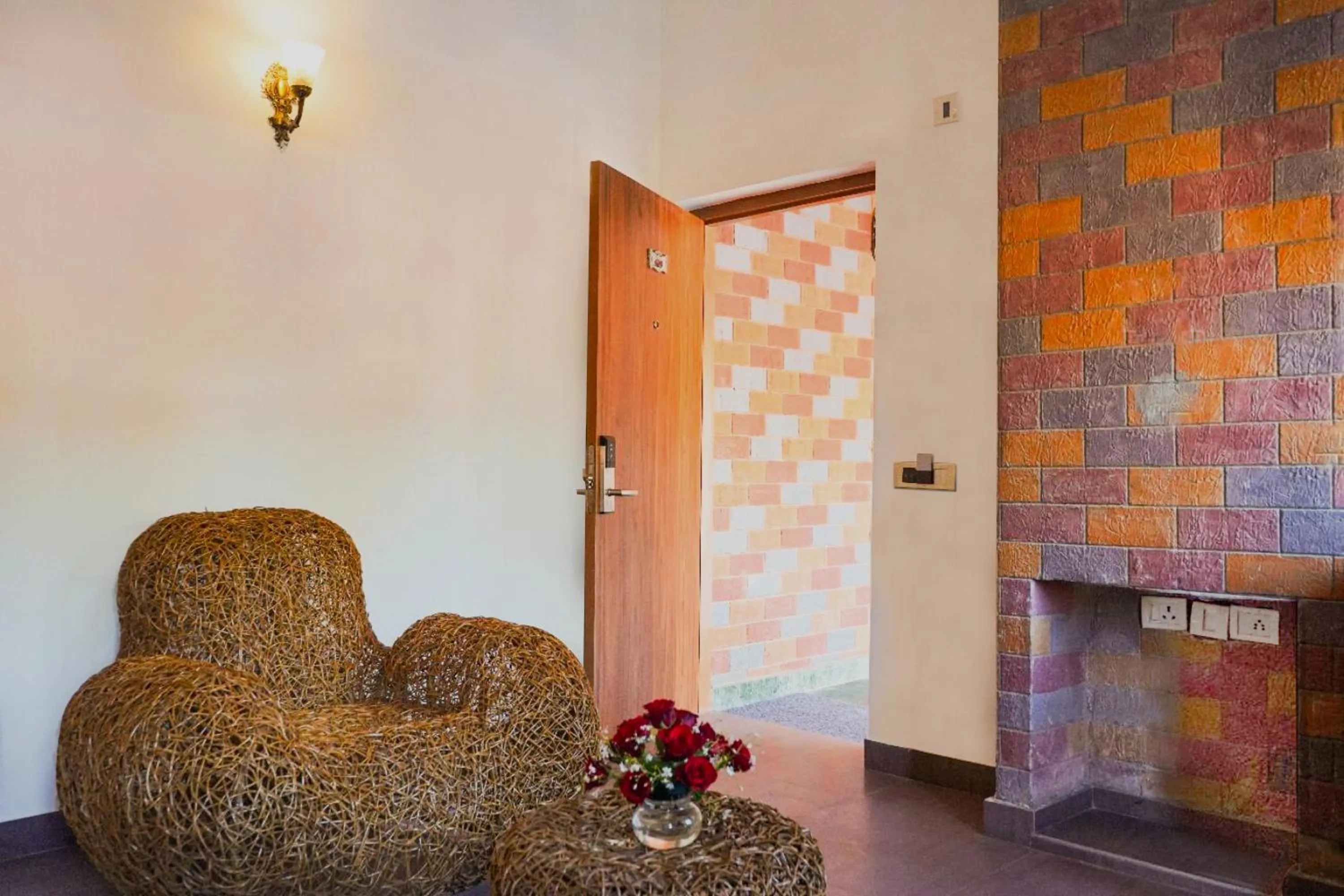 Living room in Country Inn Tarika Riverside Resort Jim Corbett