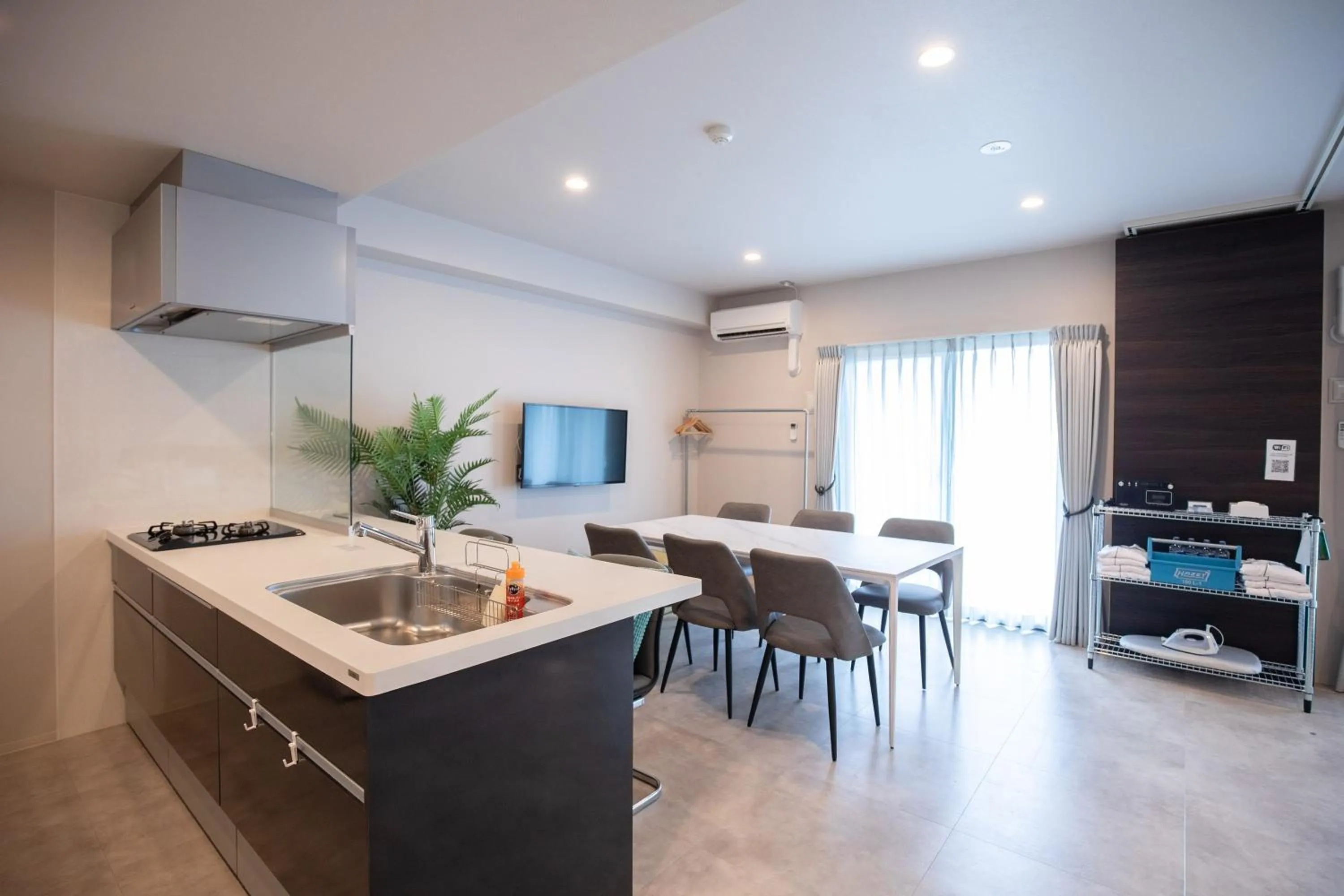 Kitchen or kitchenette in HOTEL SO SUMIYOSHi ホテルソウ博多住吉