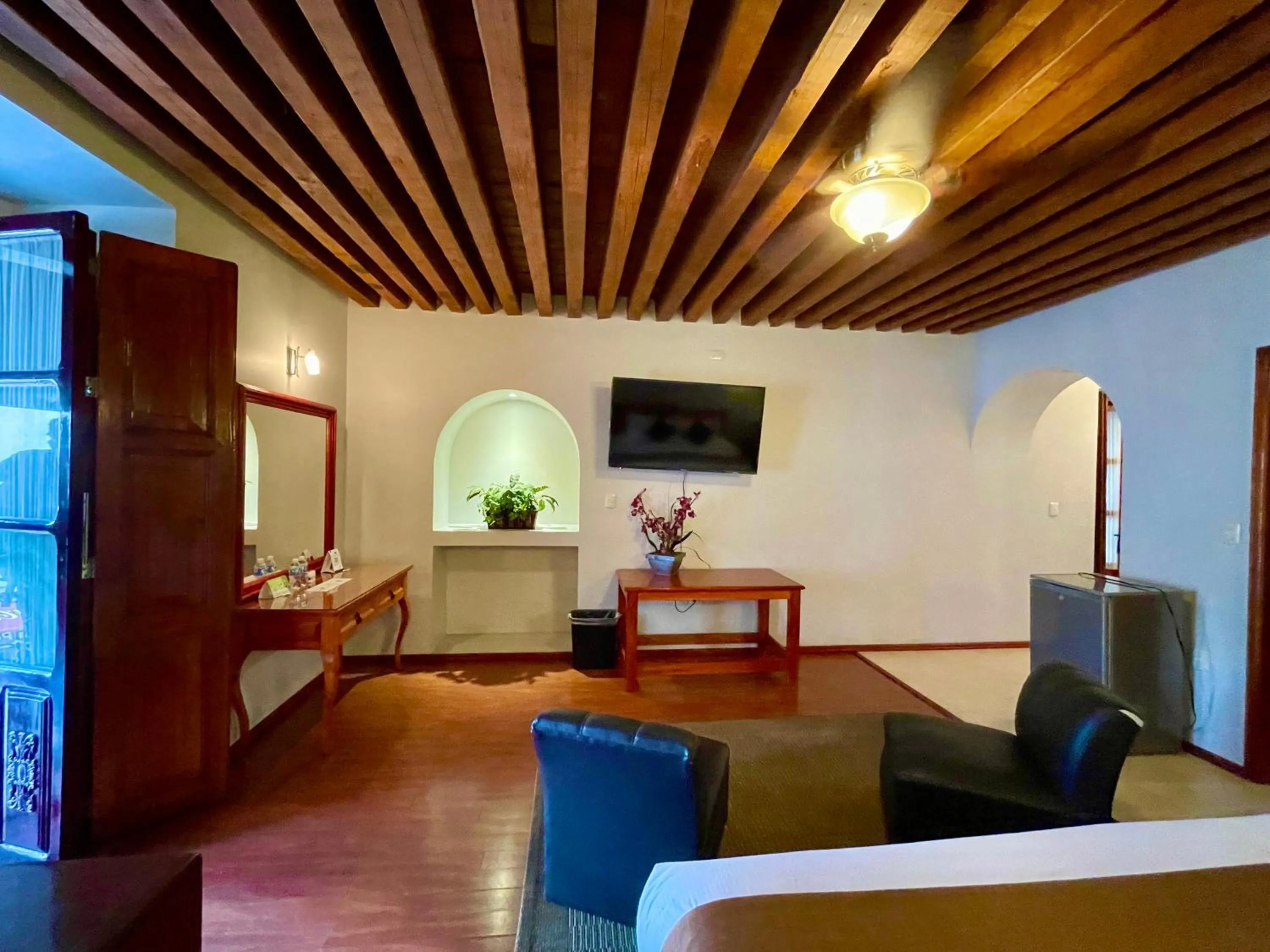 Bed in Hotel Puebla Plaza