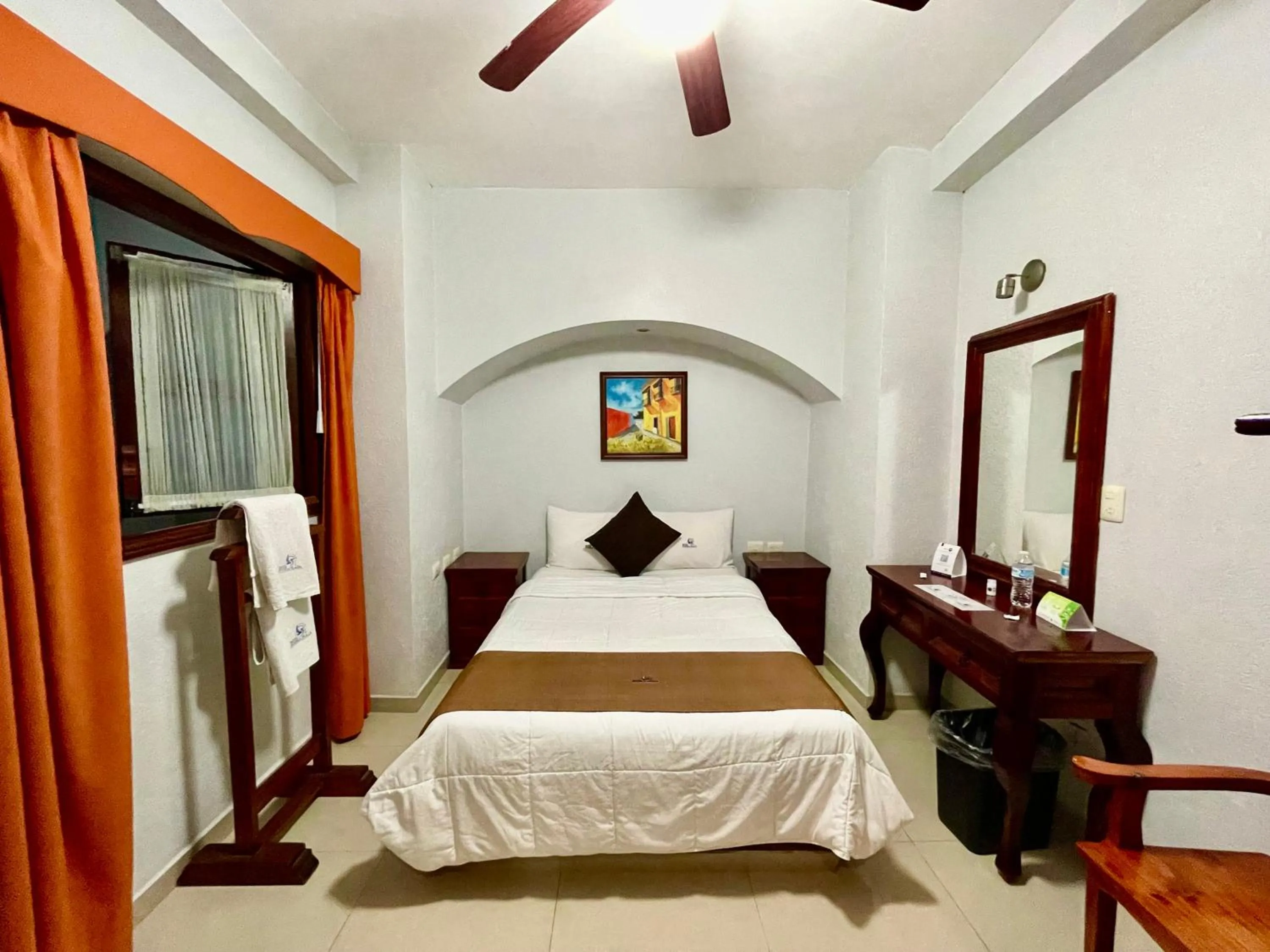 Bed in Hotel Puebla Plaza