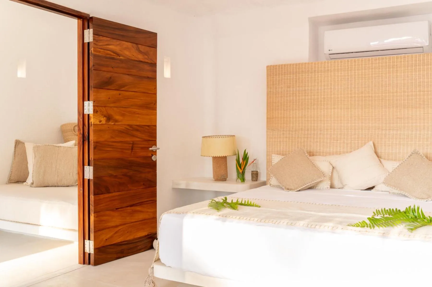 Bed in Playa Rosa Bungalows Careyes