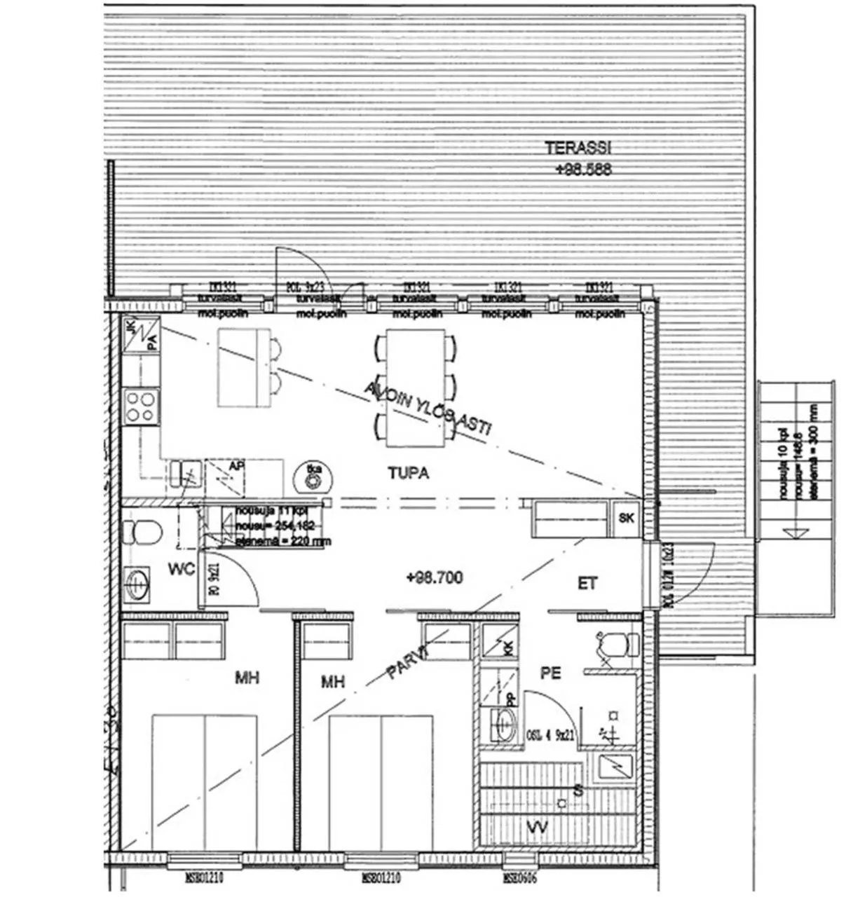 Floor plan in Villa Halla - 8 henkilölle, HimosYkkösen alue, 76m²+36m²