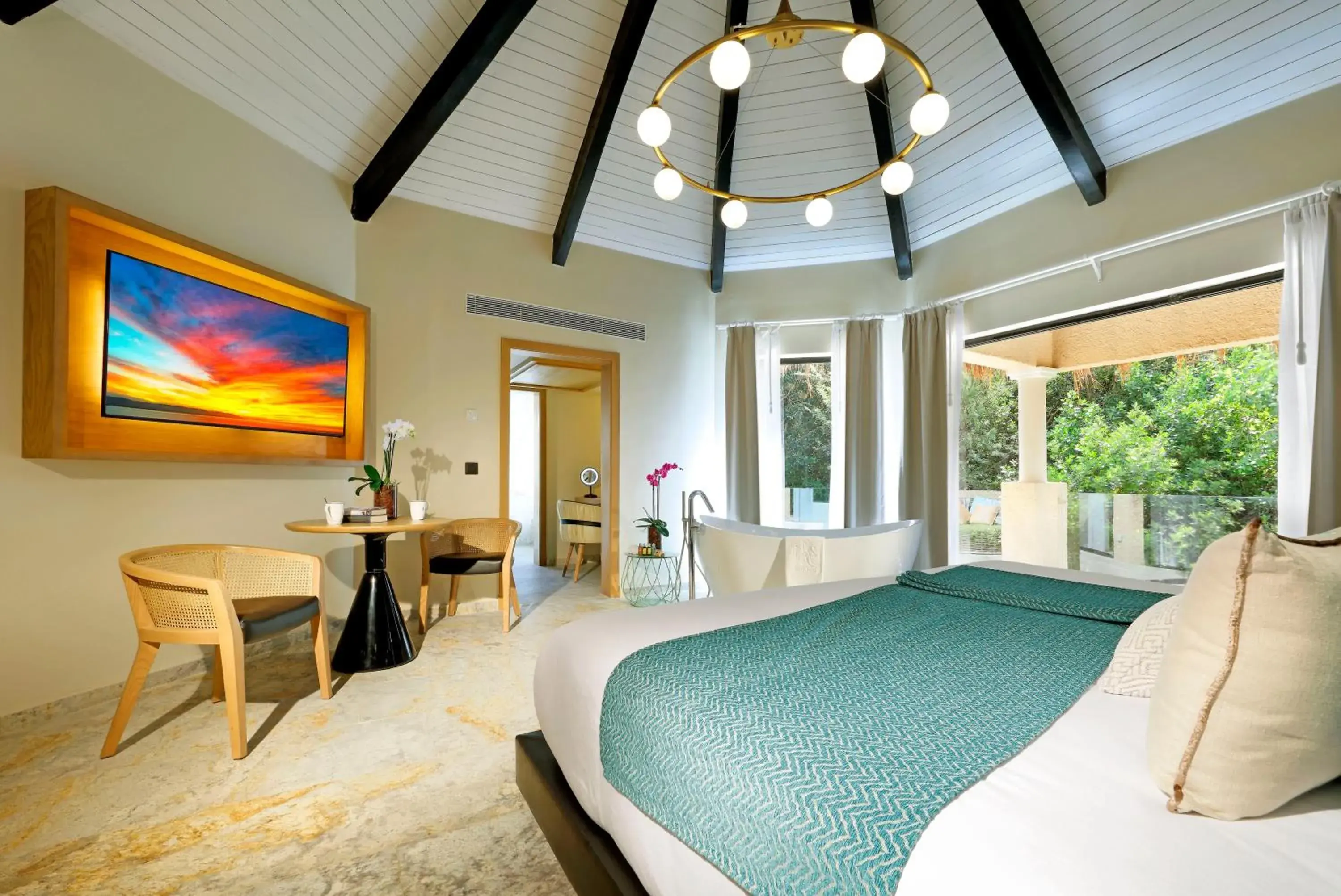 Living room, Bed in TRS Yucatan Hotel - Adults Only Living room, Bed in TRS Yucatan Hotel - Adults Only