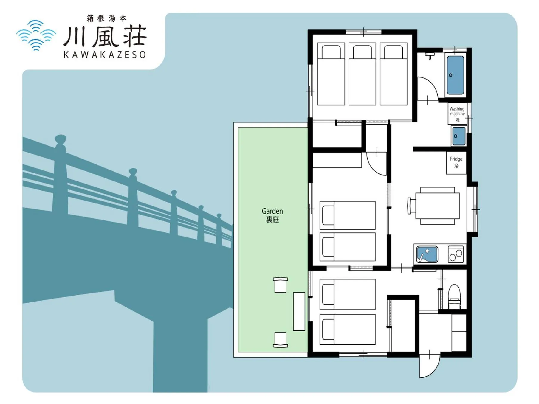 Floor plan in 箱根湯本 川風荘 - Hakone Yumoto Kawakazesou