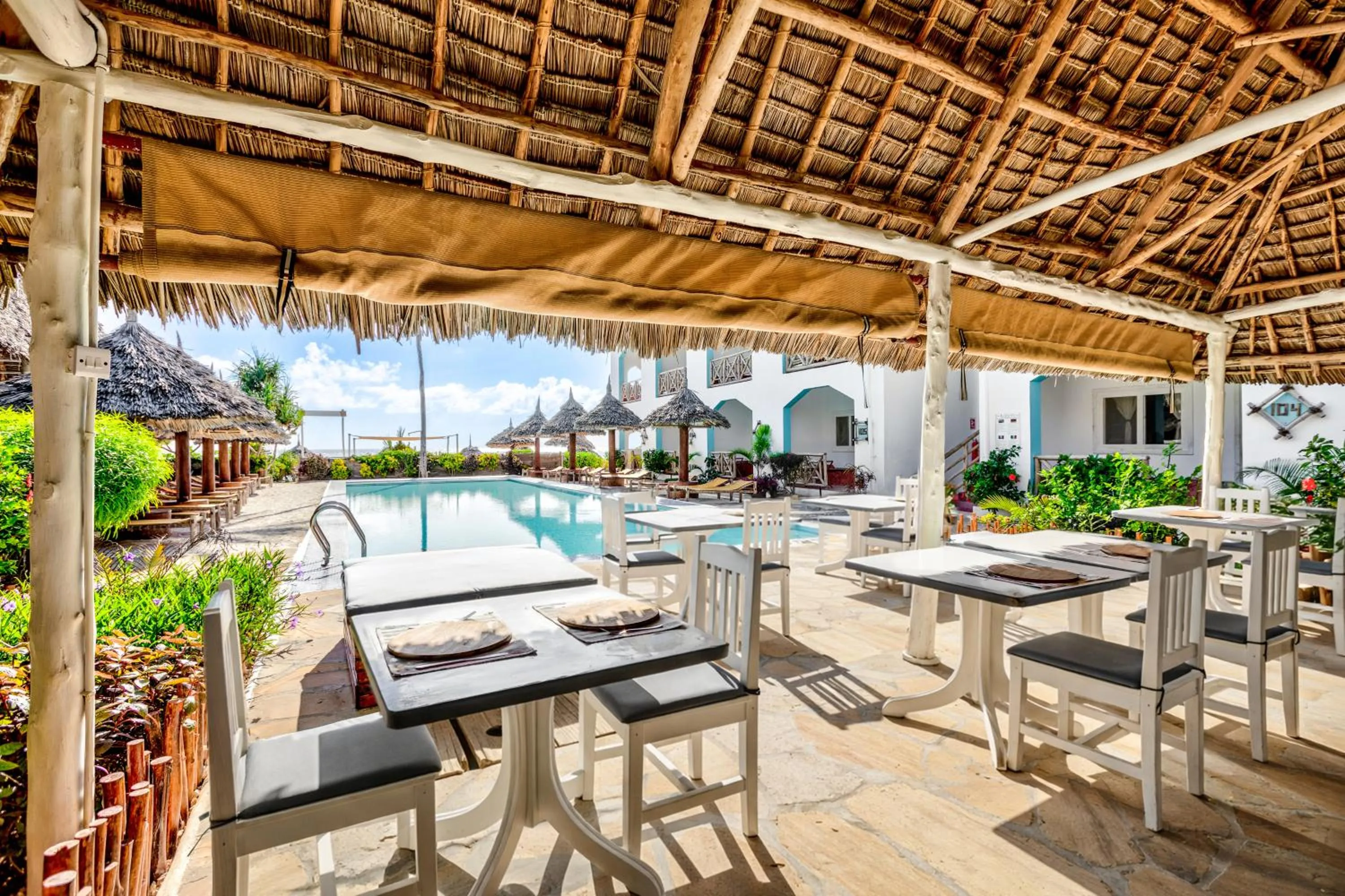 Patio in AHG Sun Bay Mlilile Beach Hotel