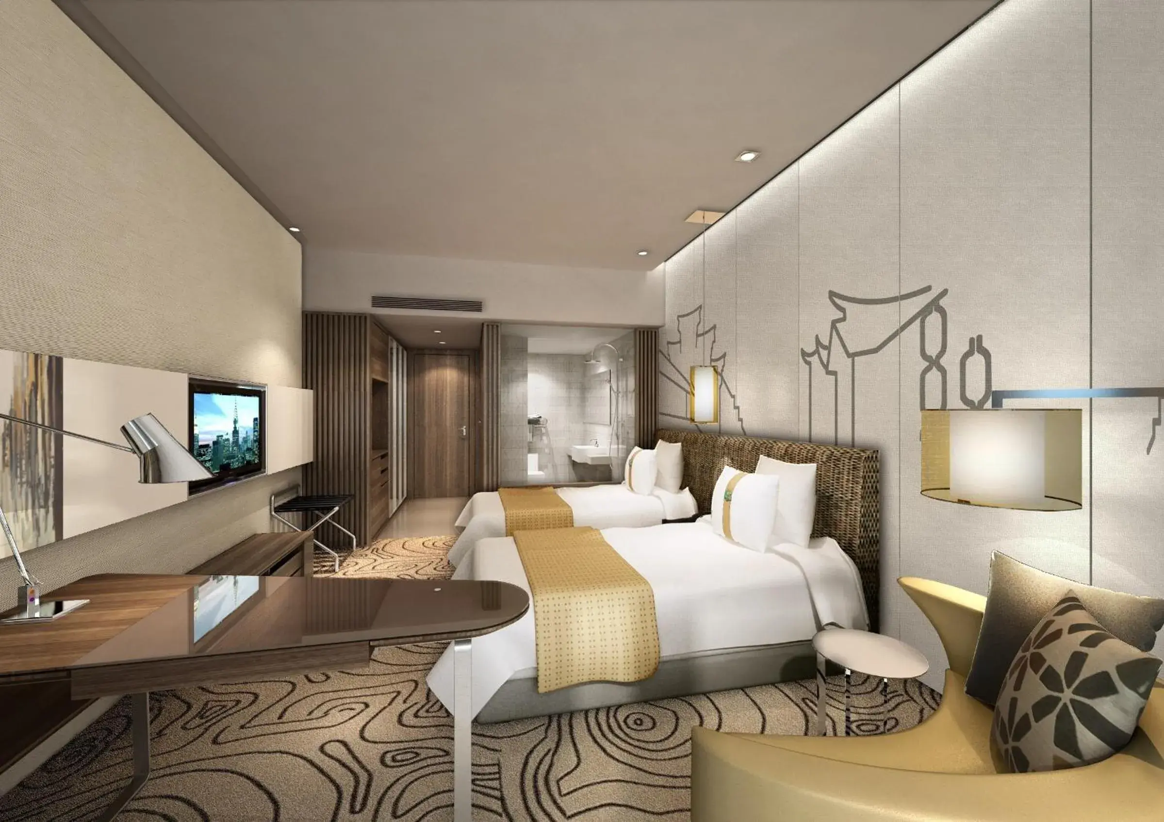 Photo of the whole room, Bed in Holiday Inn Shanghai Hongqiao by IHG - near by Hongqiao Airport & NECC Photo of the whole room, Bed in Holiday Inn Shanghai Hongqiao by IHG - near by Hongqiao Airport & NECC