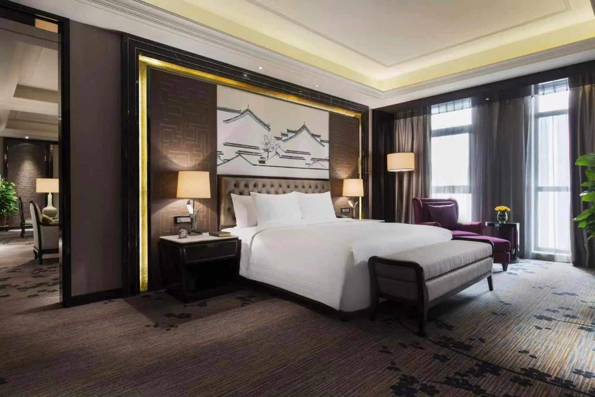 Photo of the whole room, Bed in Wanda Realm Nanjing