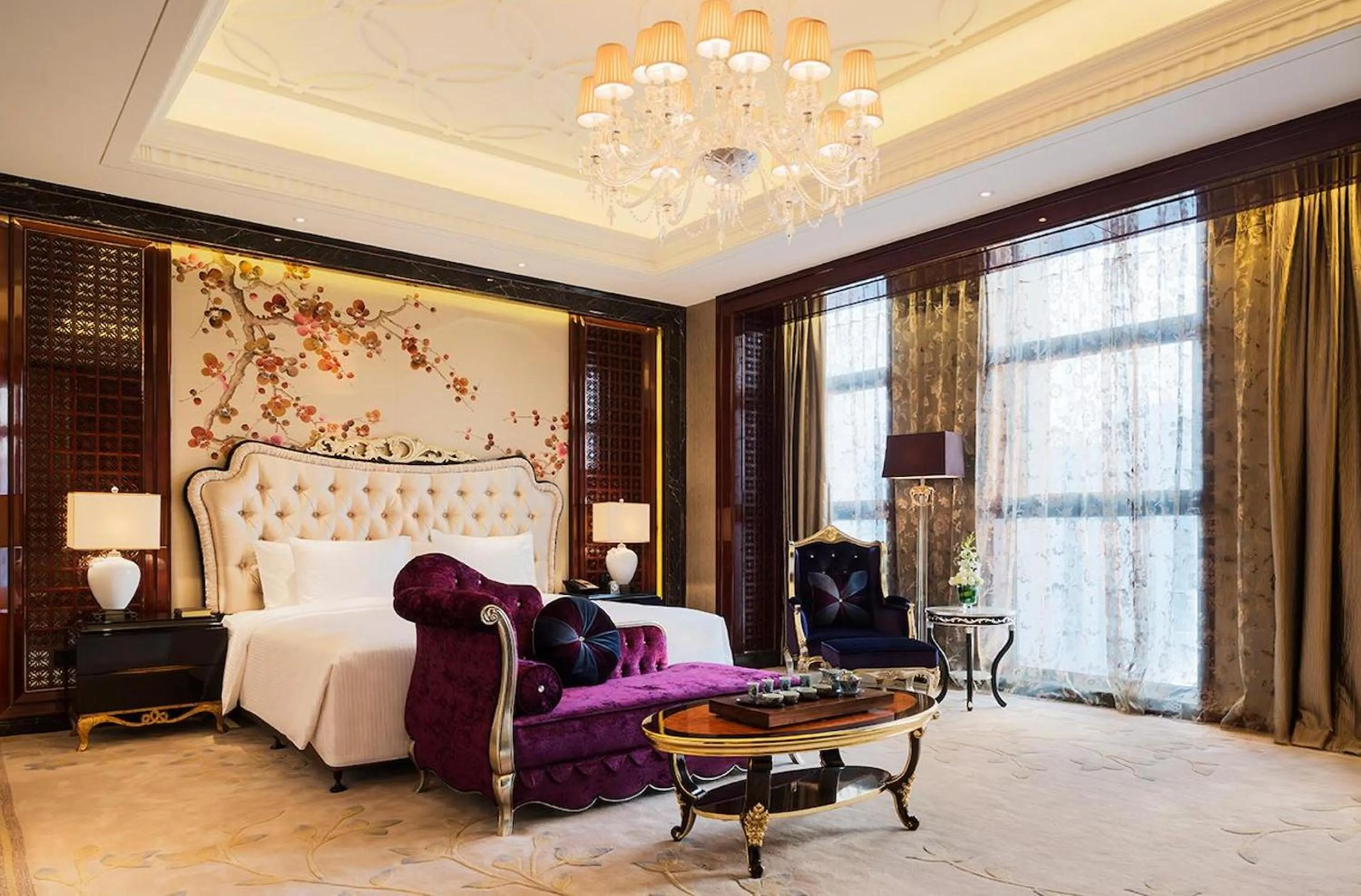 Bedroom, Bed in Wanda Realm Nanjing