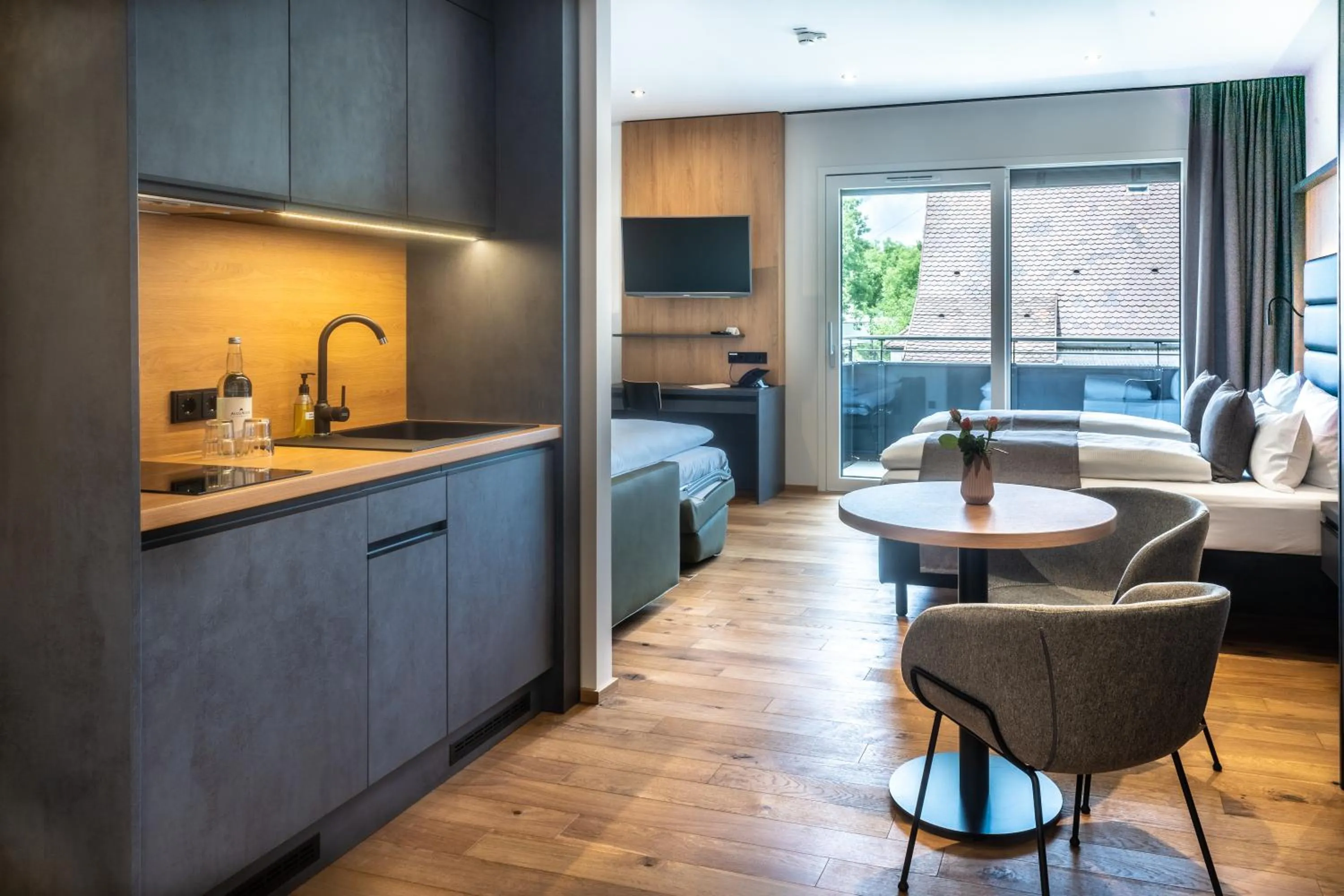 Kitchen or kitchenette in Burgau Hotel Sonnenhof