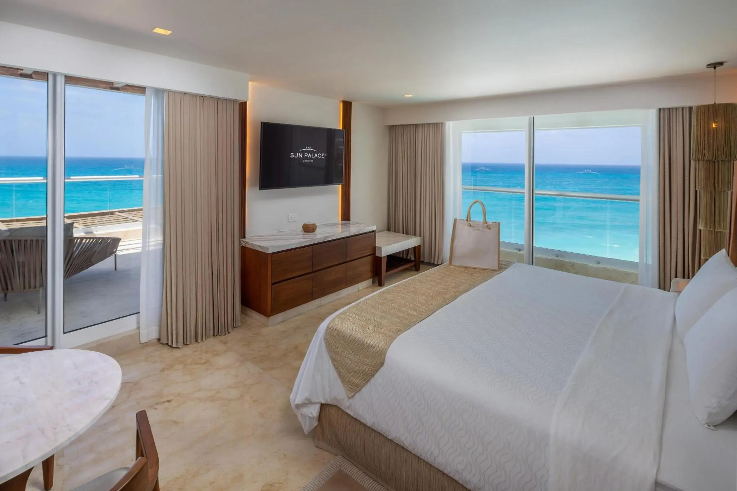 TV and multimedia, Bed in Sun Palace - All Inclusive Adults Only TV and multimedia, Bed in Sun Palace - All Inclusive Adults Only