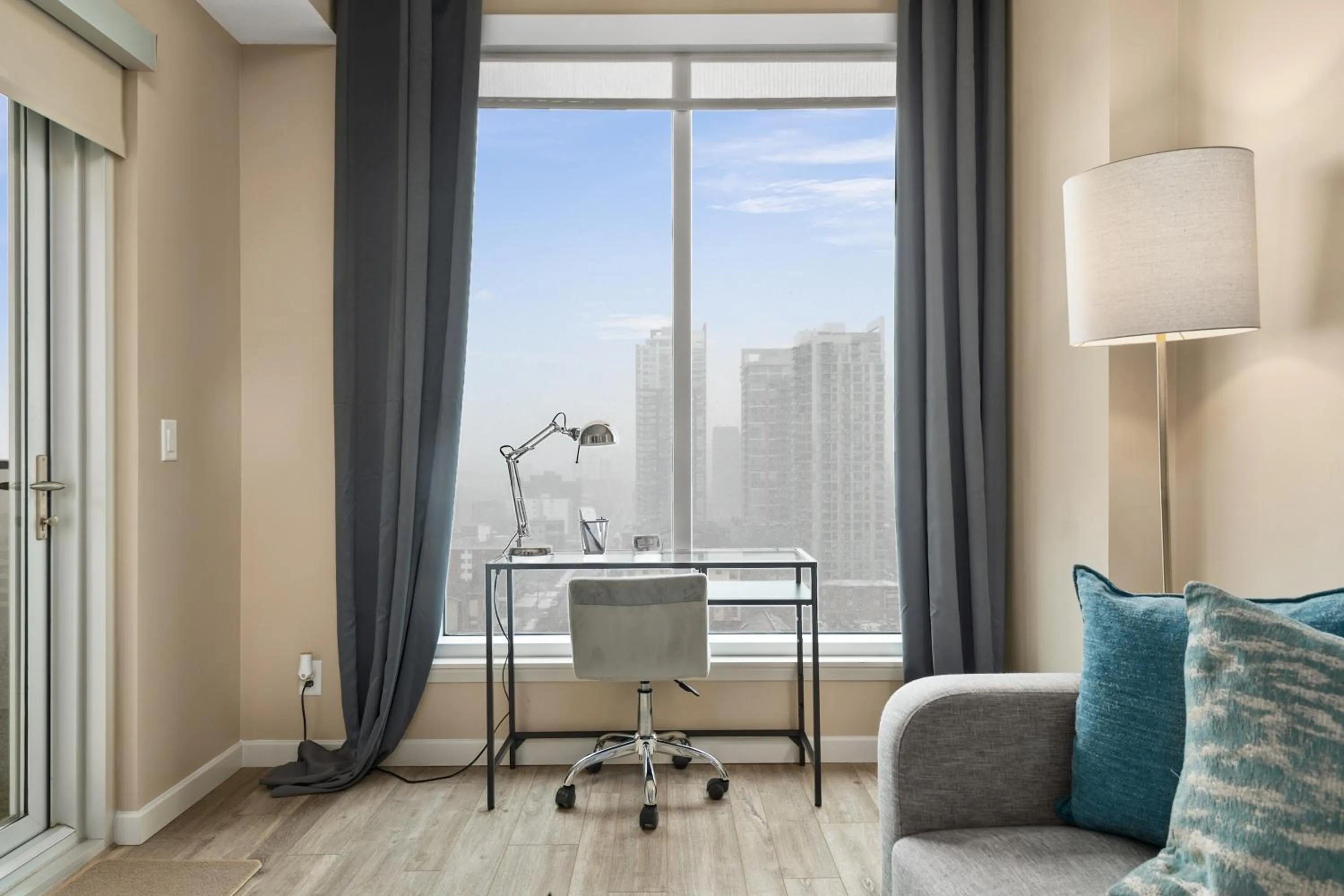 Living room in Stylish Downtown Condos by GLOBALSTAY