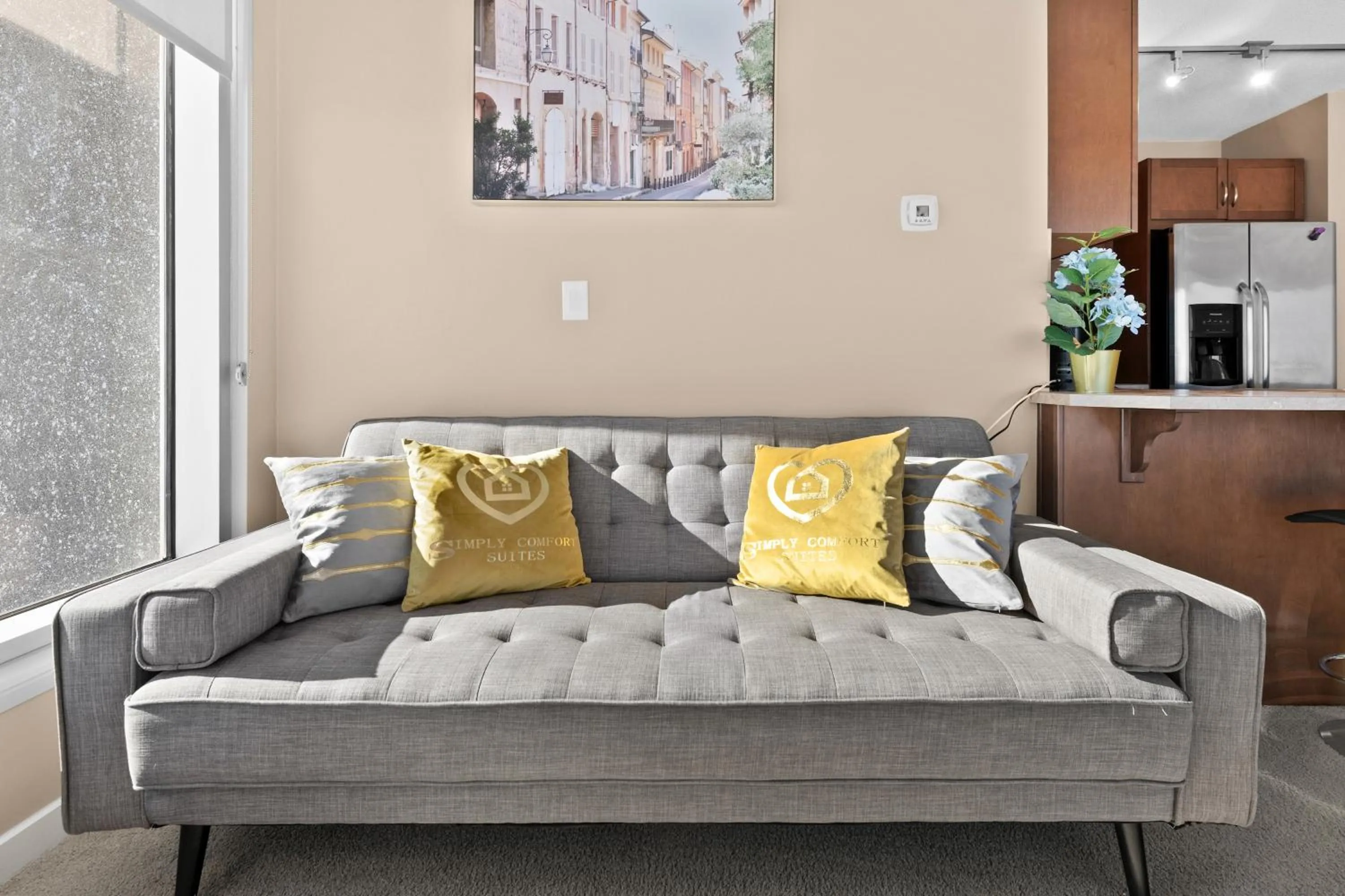 Living room in Stylish Downtown Condos by GLOBALSTAY