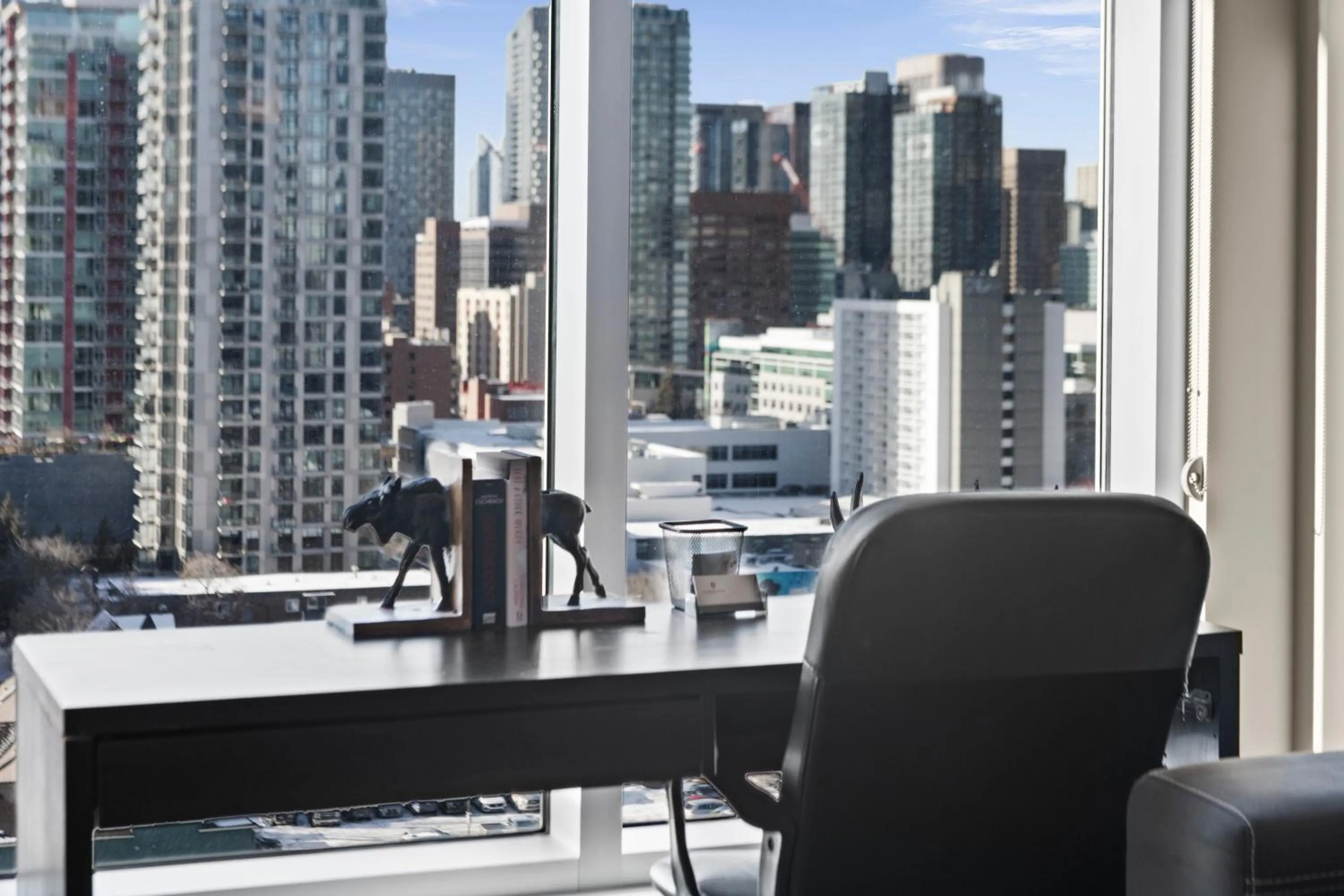 Living room in GlobalStay Downtown Calgary Condos
